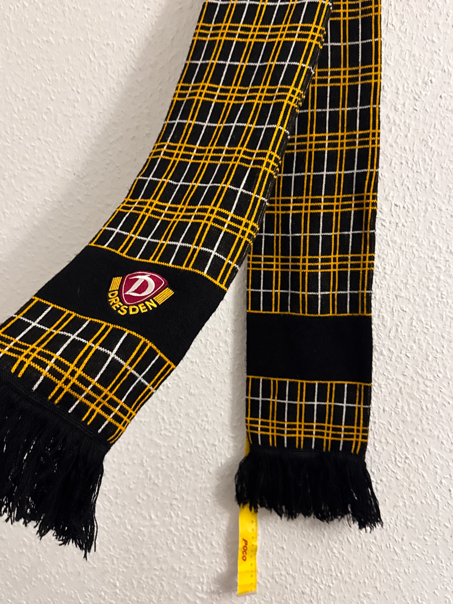 Dresden Yellow & Black Checkered Football Scarf One Size 3139 image 7
