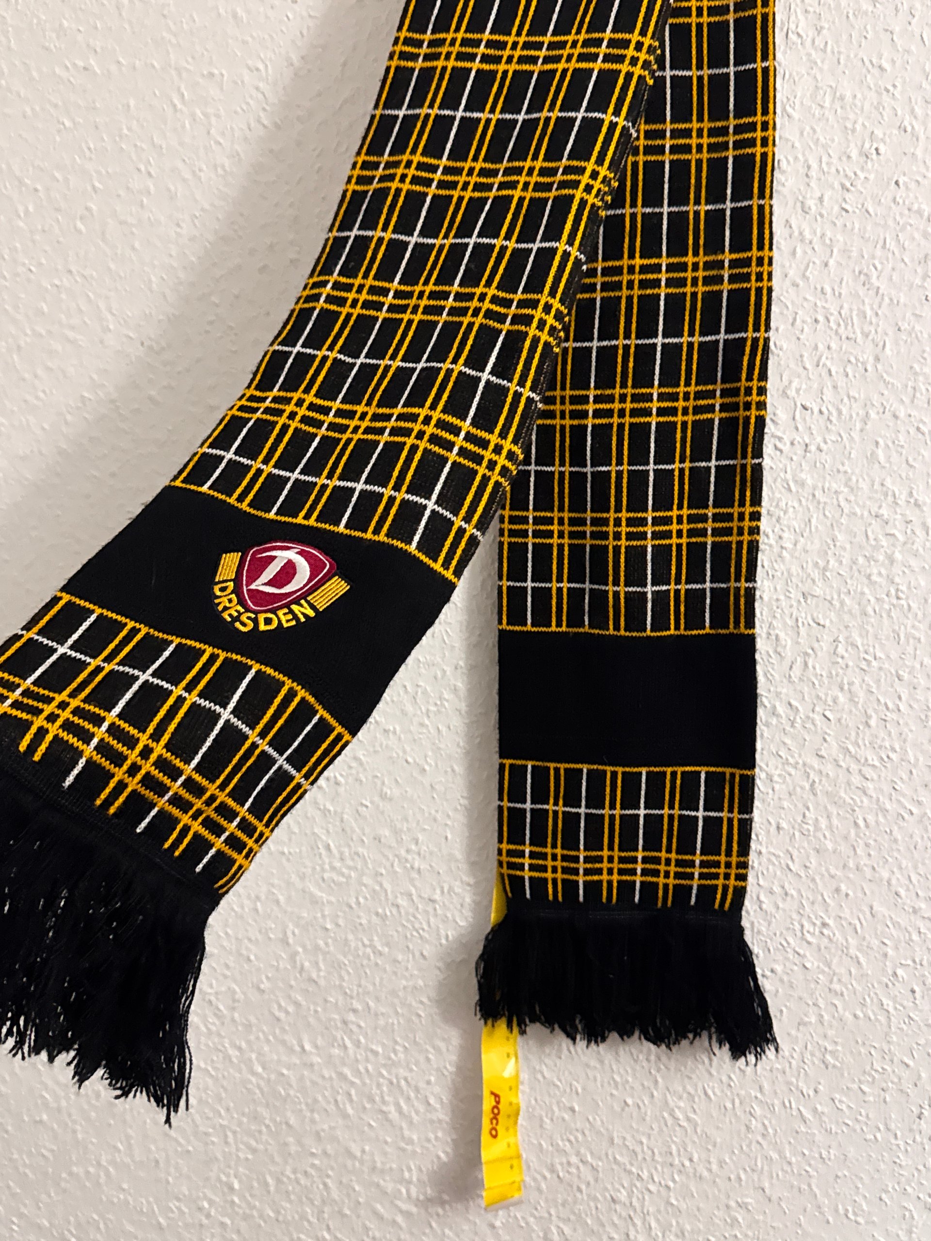 Dresden Yellow & Black Checkered Football Scarf One Size 3139 image 8