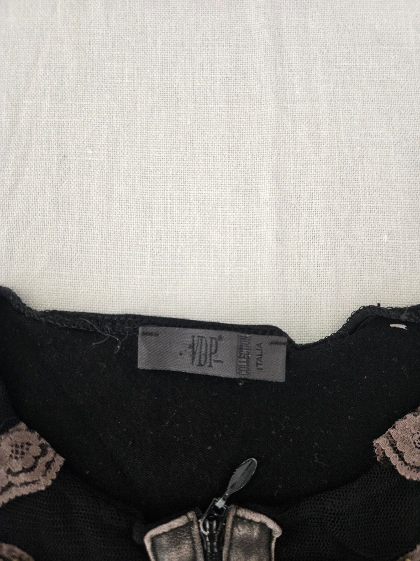 VDP Womens Black Lace Embellished Zip Cardigan Jacket IT 48 image 3