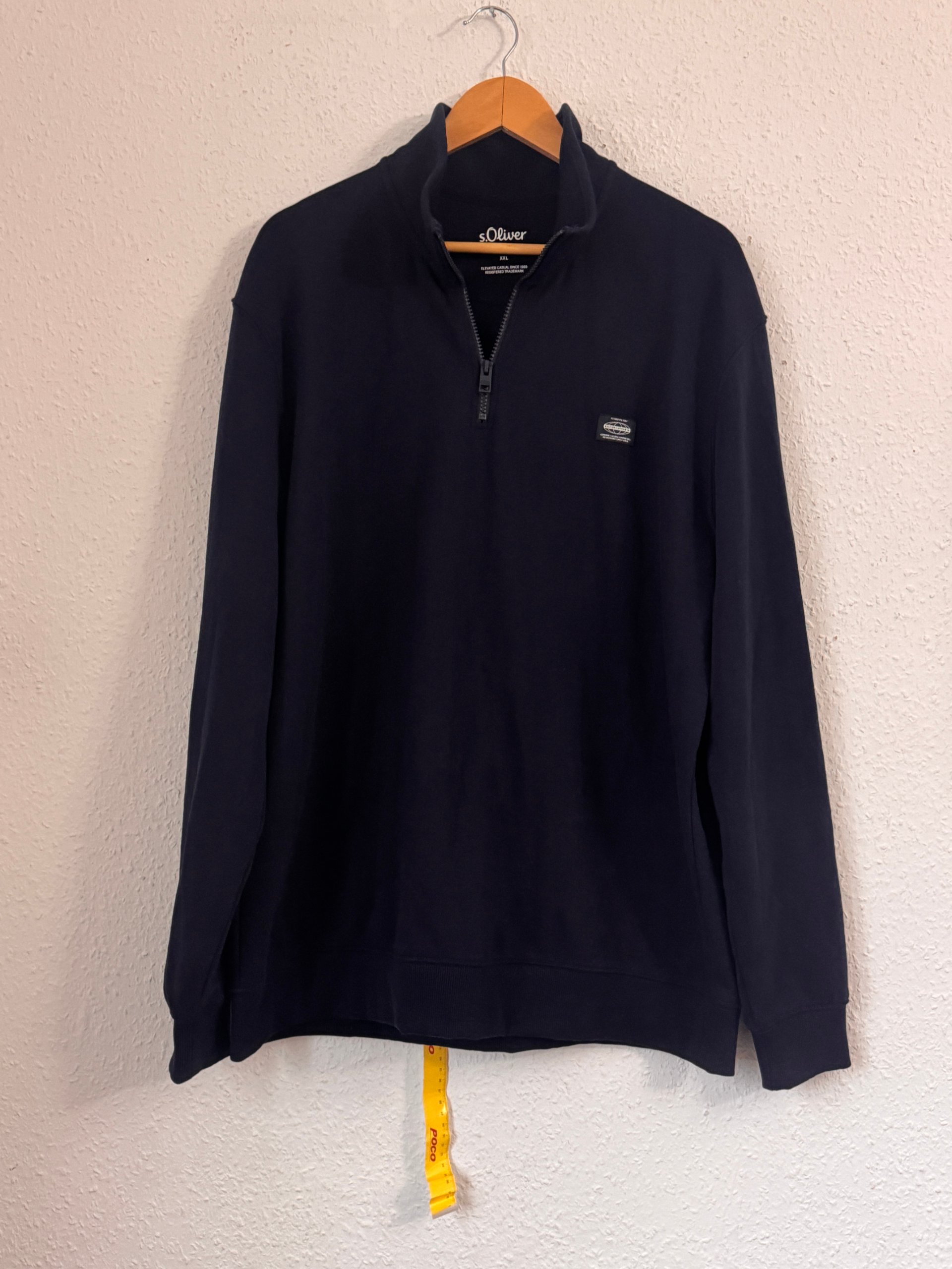 s.Oliver Navy Blue Men's Half-Zip Sweatshirt XXL image 2