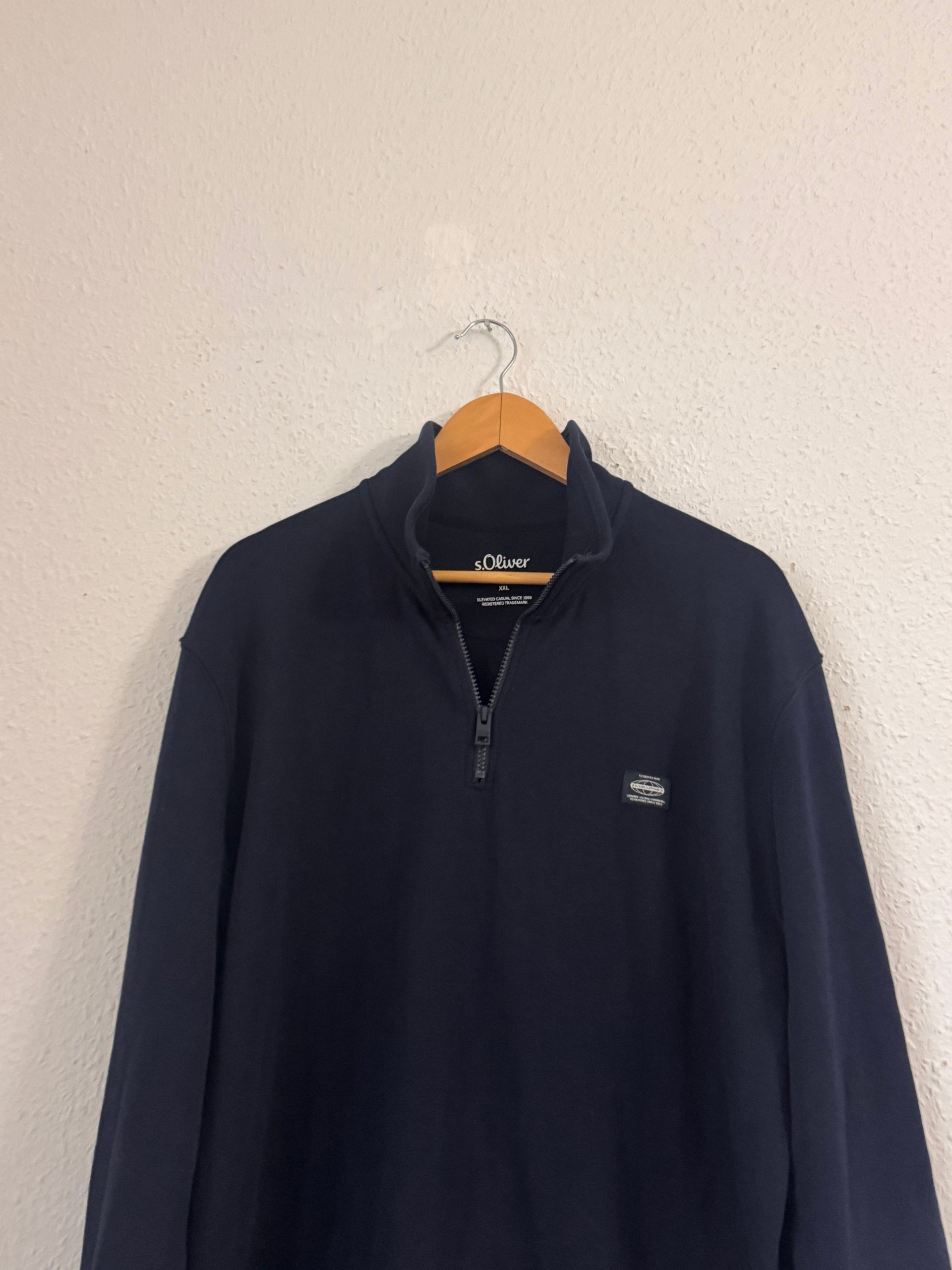 s.Oliver Navy Blue Men's Half-Zip Sweatshirt XXL image 5