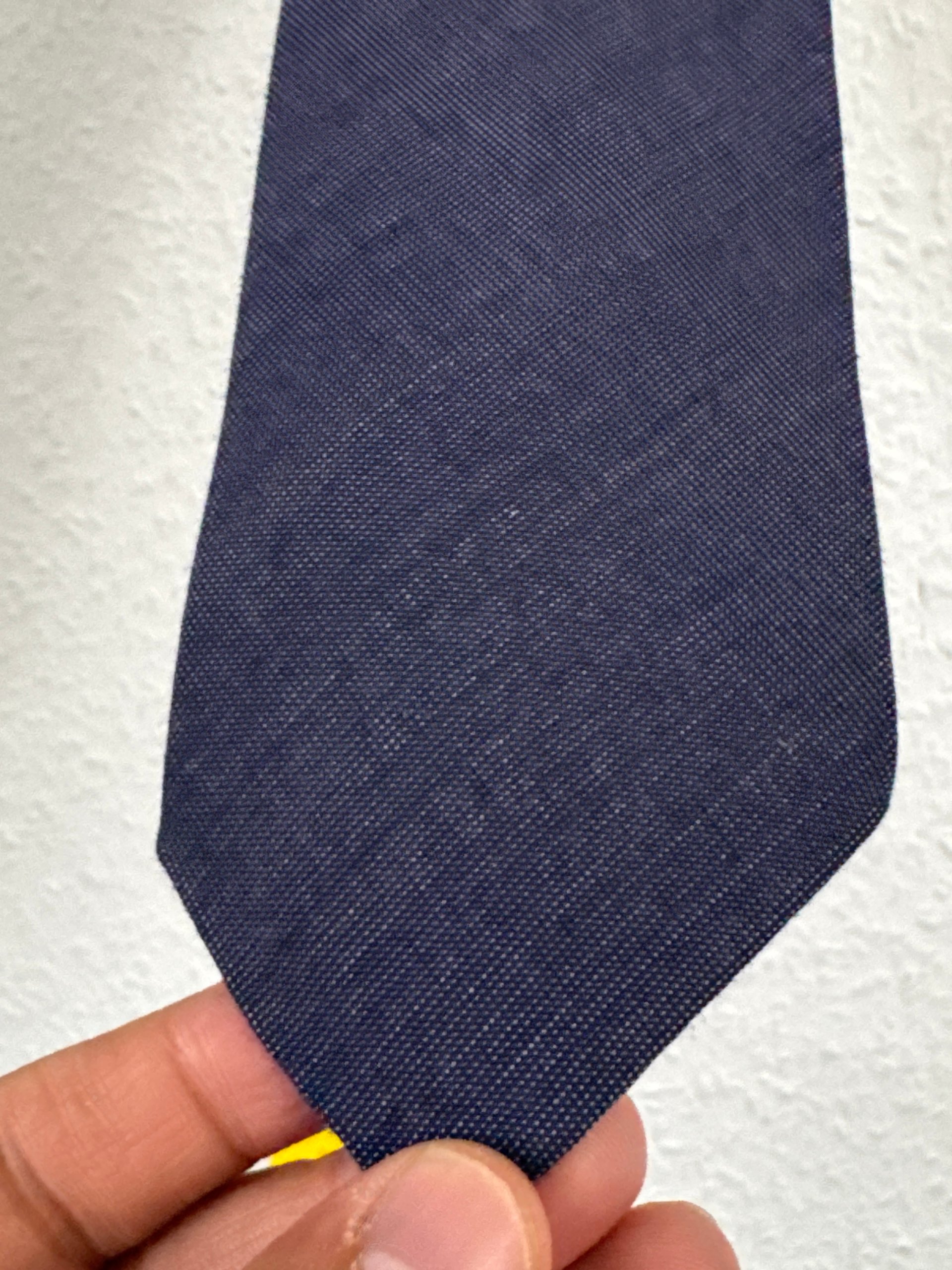 Navy Blue Men's Woven Silk Tie 3153 Length 3153 image 2