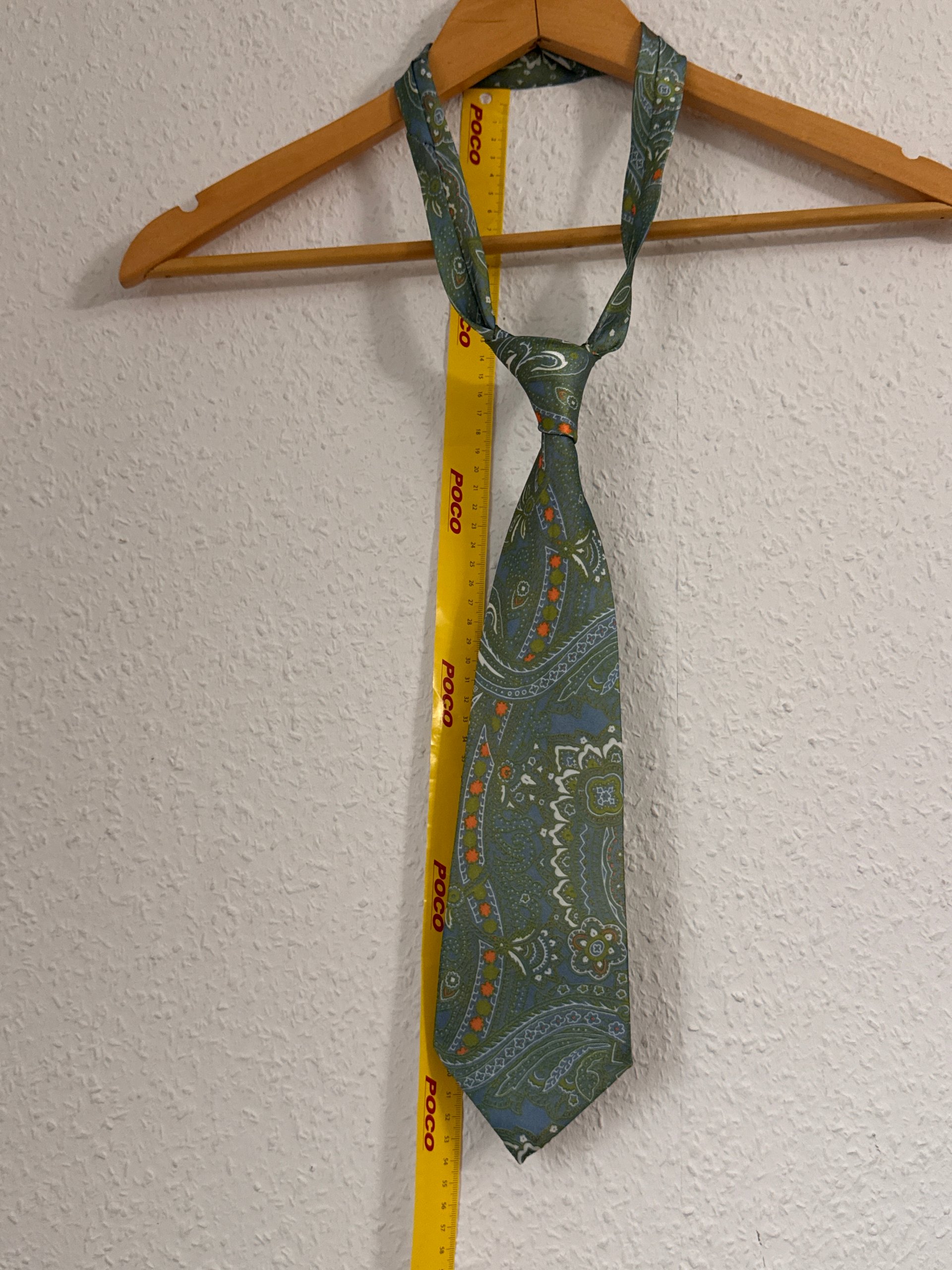 Paisley Pattern Green & Blue Men's Silk Tie 31 in 3154