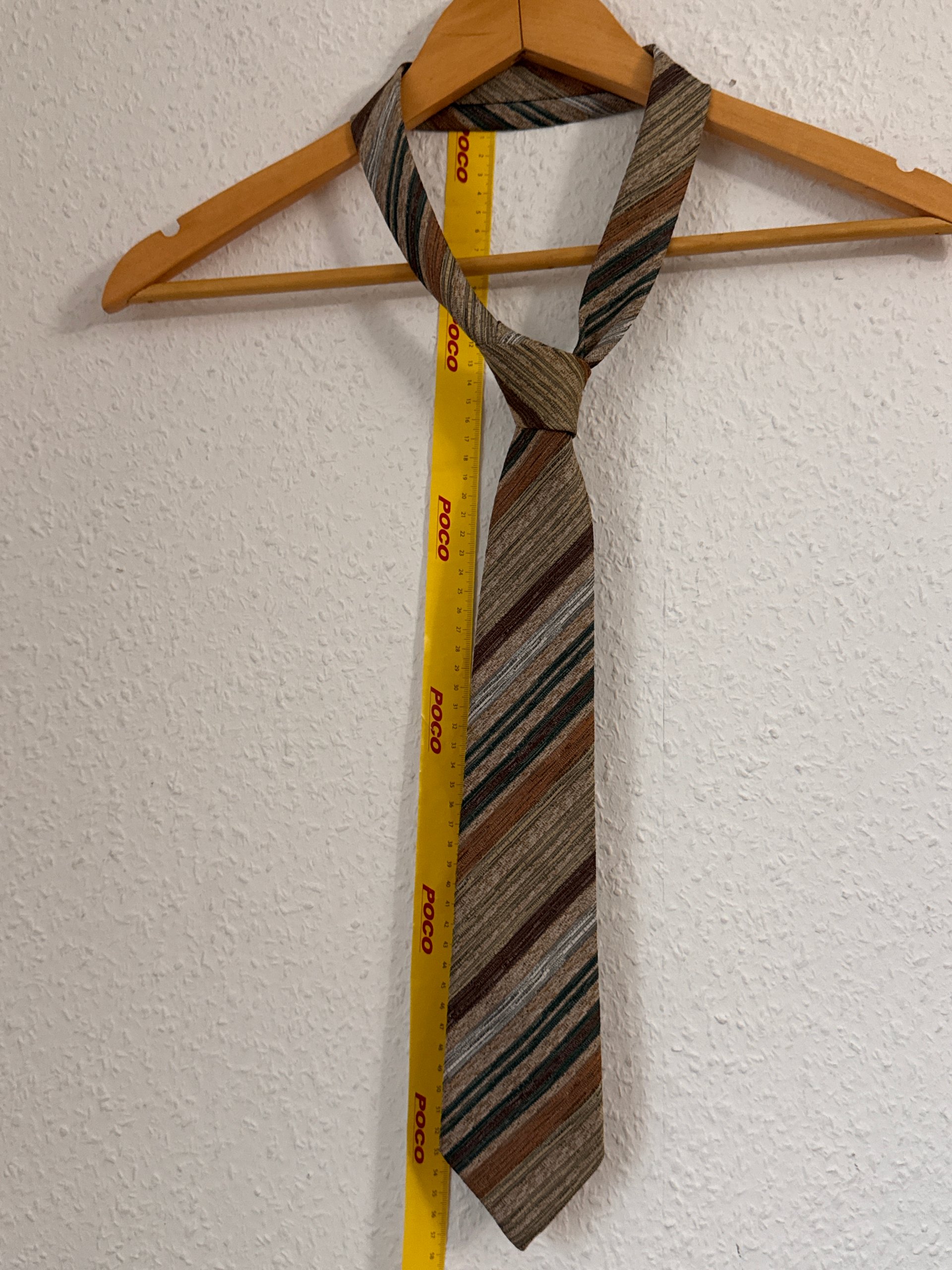 Multi Brown & Beige Striped Men's Silk Tie 95 cm 3156