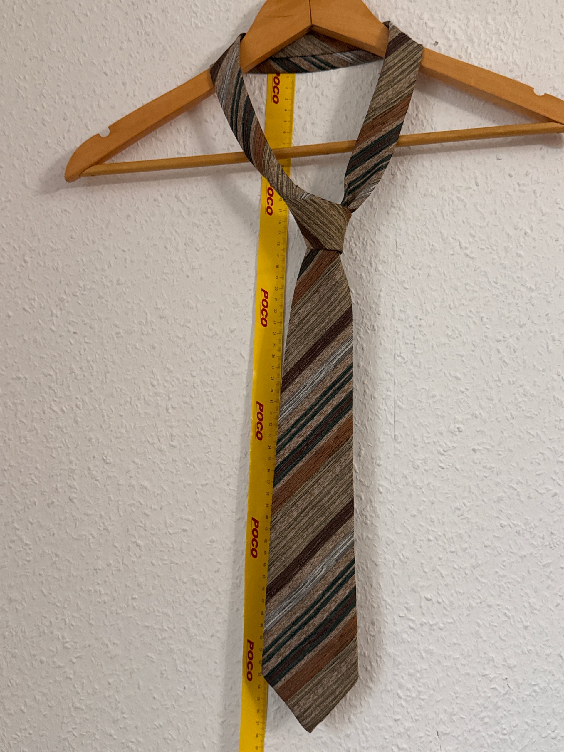 Multi Brown & Beige Striped Men's Silk Tie 95 cm 3156 image 2