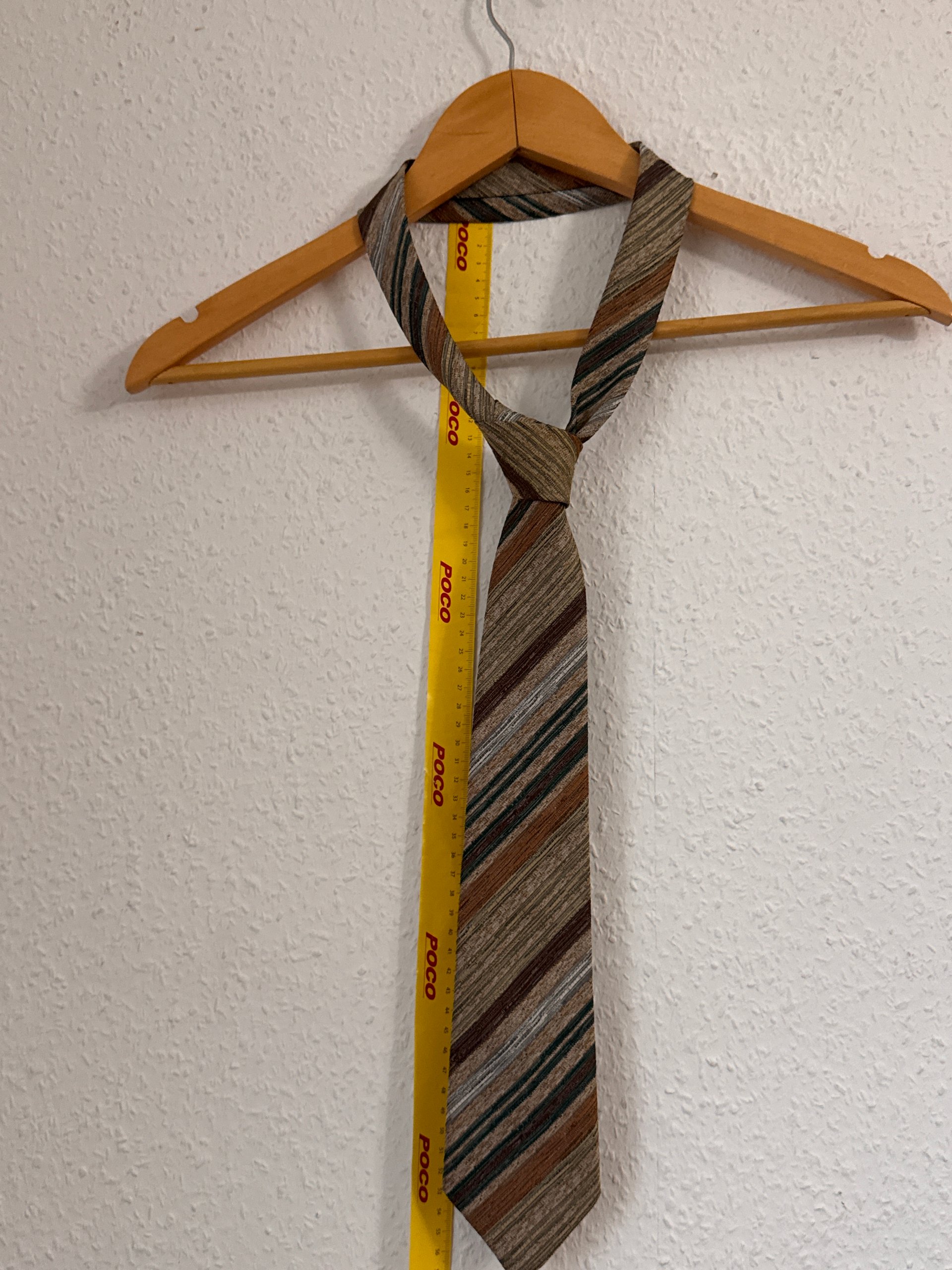 Multi Brown & Beige Striped Men's Silk Tie 95 cm 3156 image 3