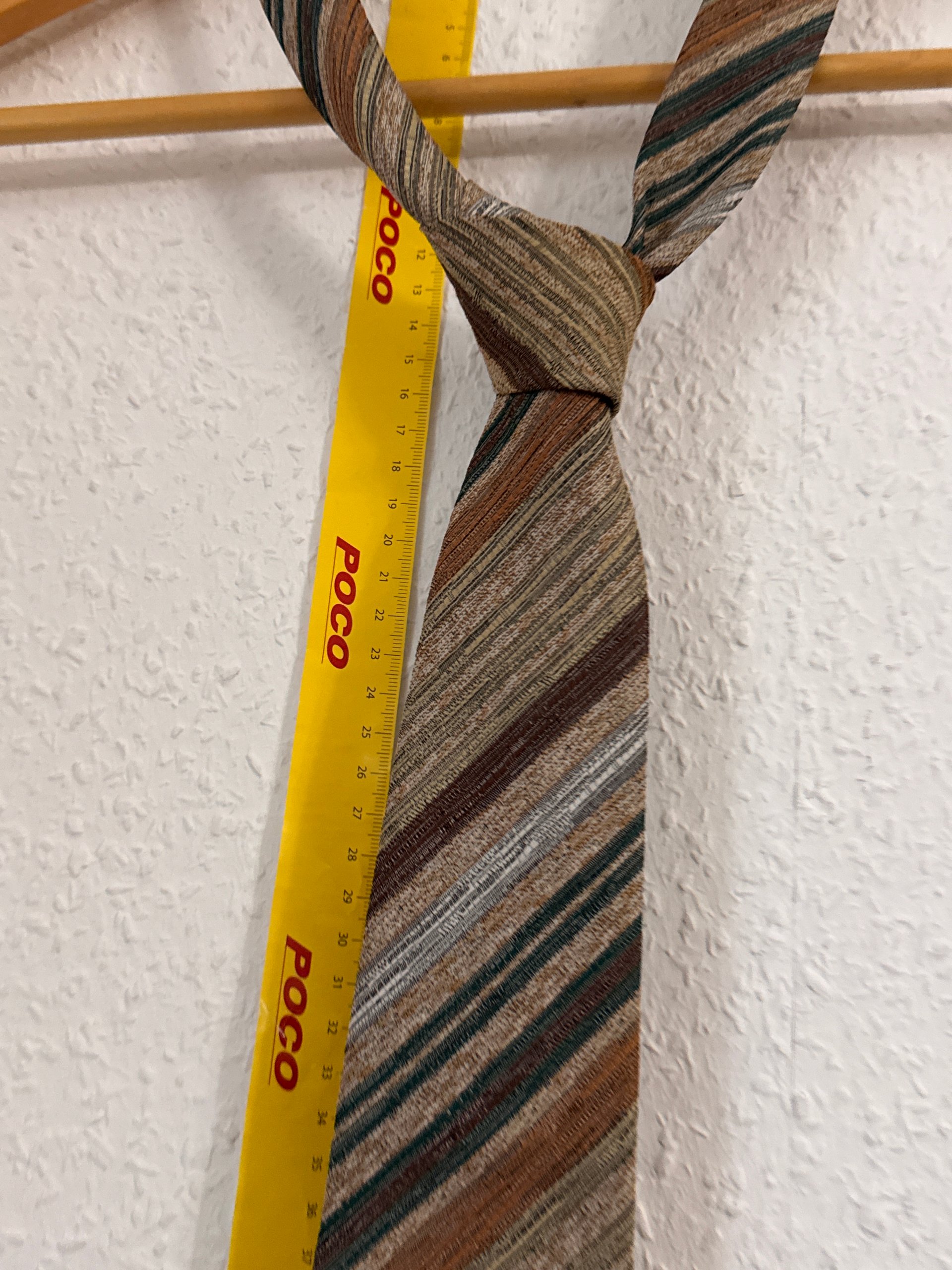 Multi Brown & Beige Striped Men's Silk Tie 95 cm 3156 image 4