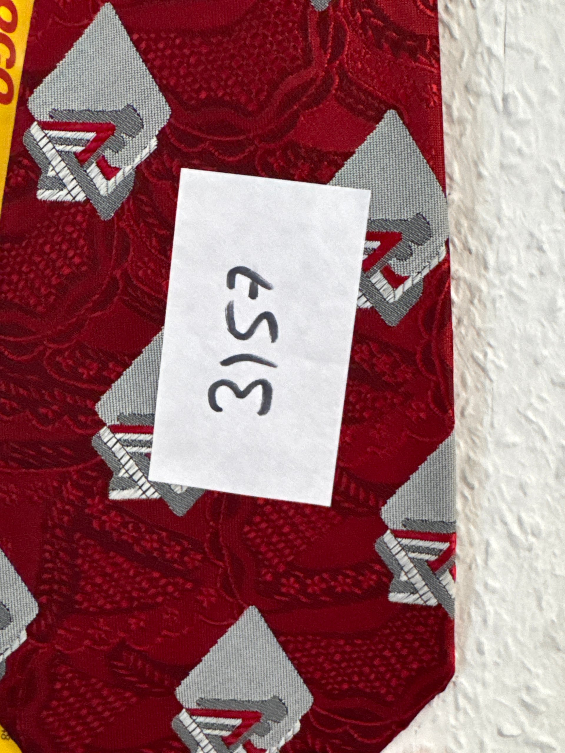 Red Patterned Men's Necktie 27 in Length 3157 image 7