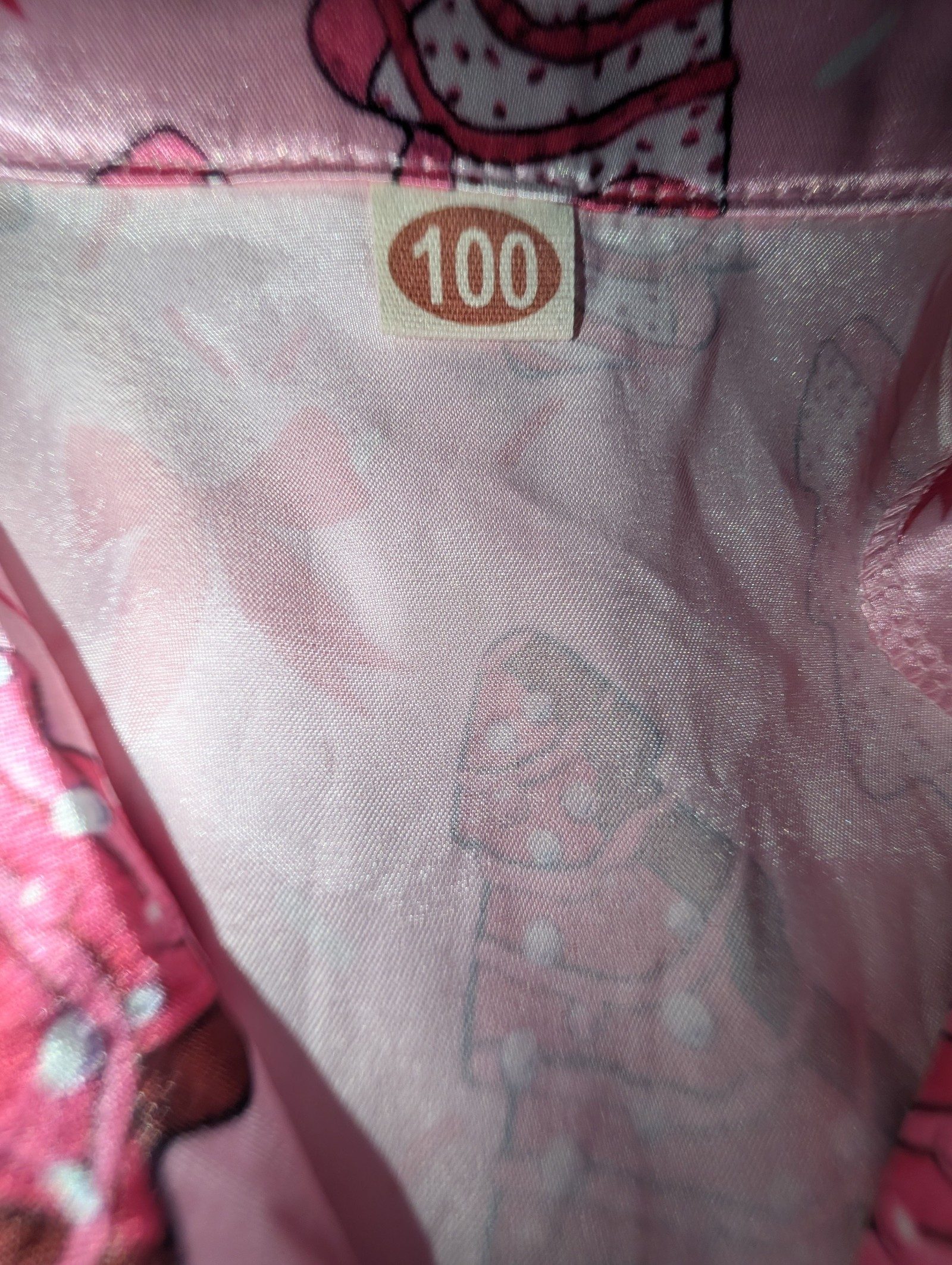 Pink Christmas Tree Print Satin Pajamas image 2
