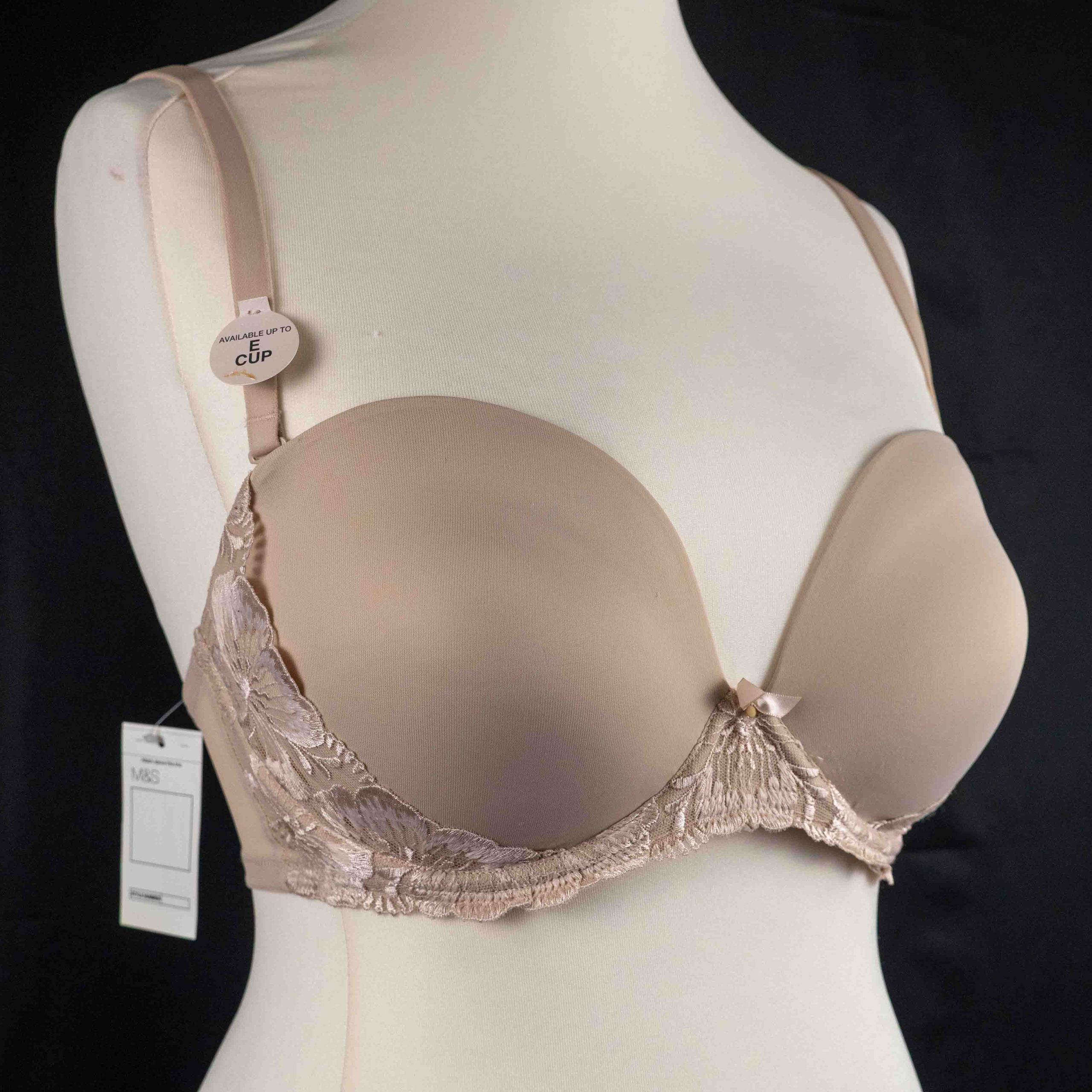 M&S 32E Beige Padded Underwired Bra NWT image 3