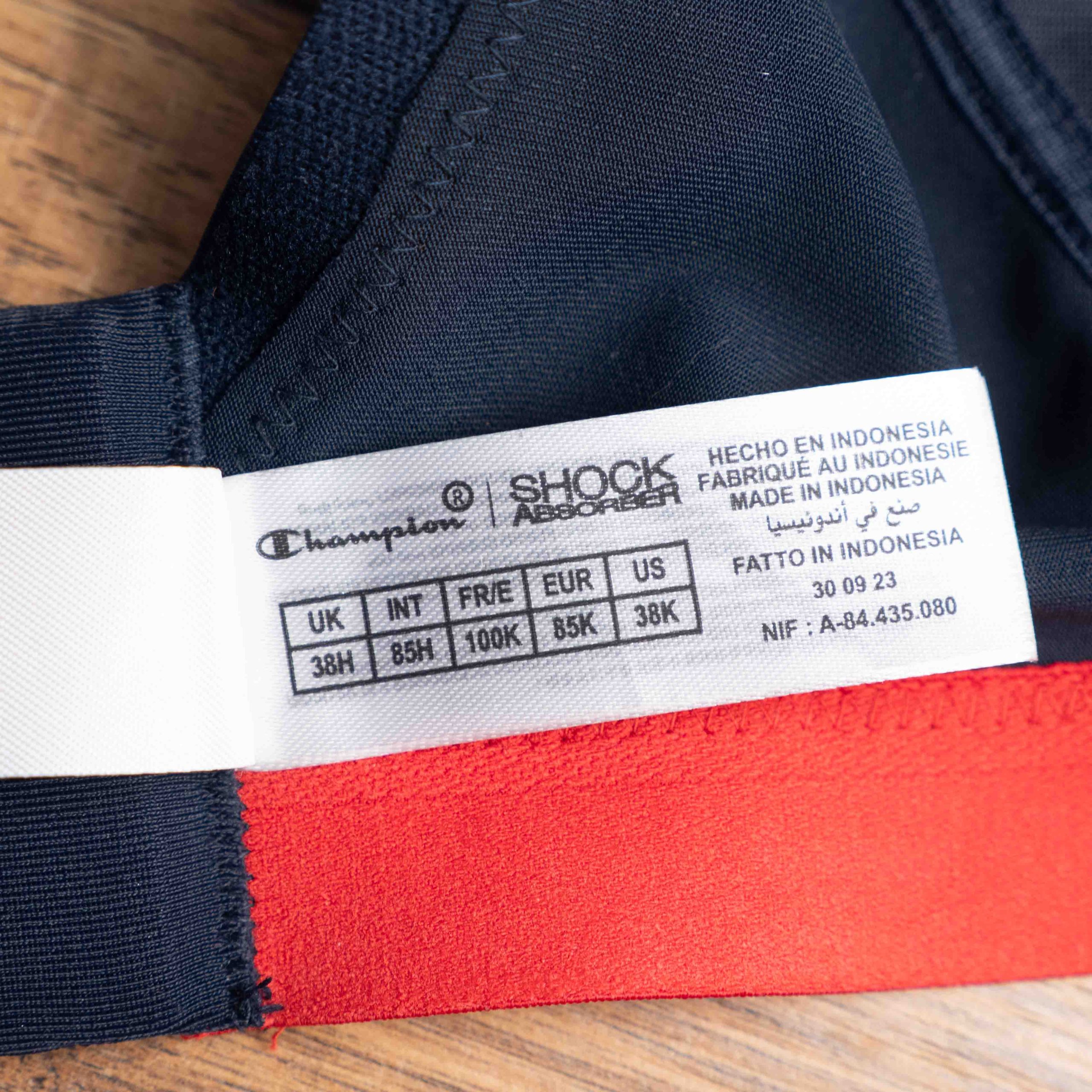 Champion 38H Navy & Red Shock Absorber Sports Bra NWT image 5