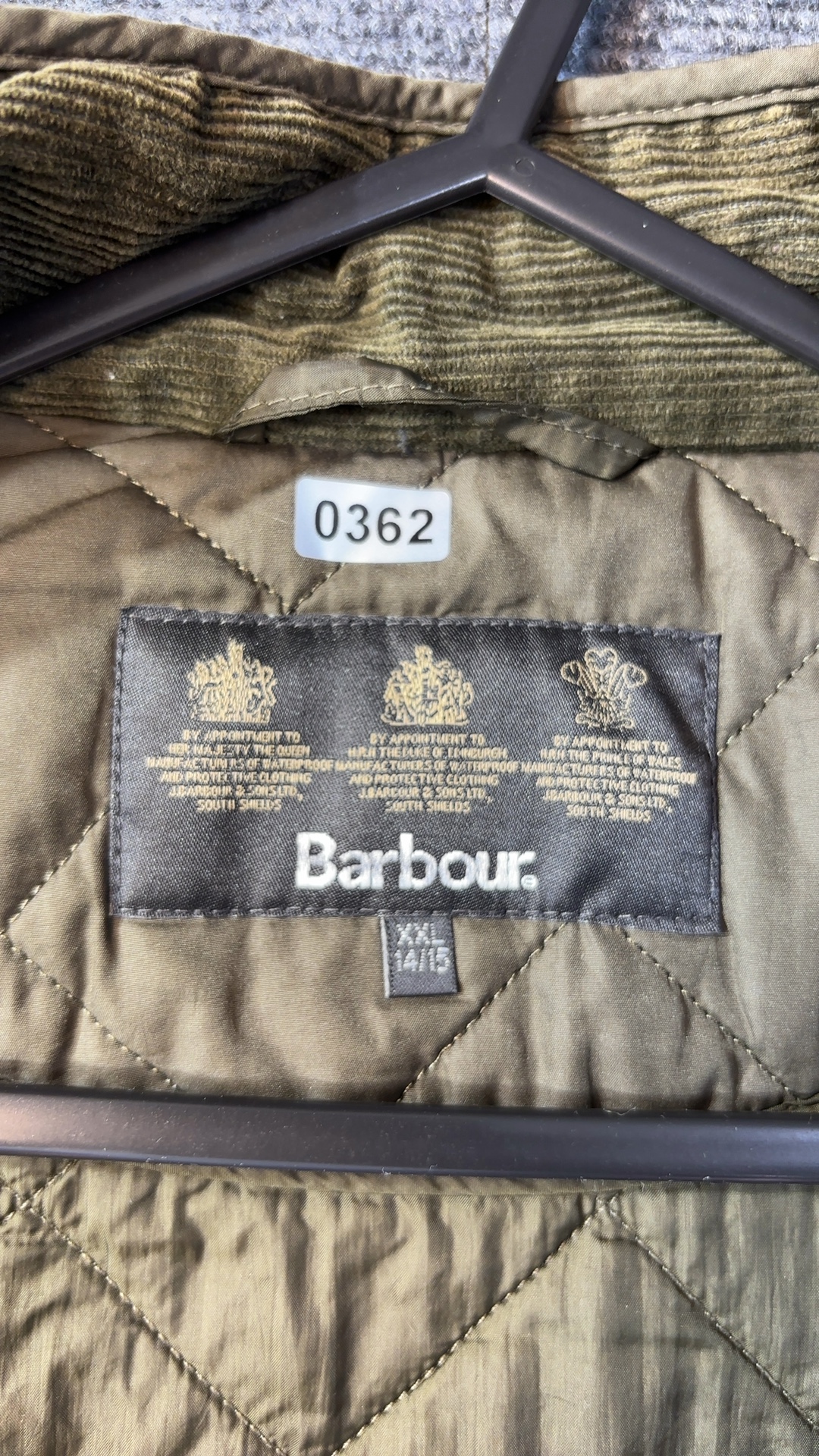 Barbour kids Olive Quilted Jacket XXL 14/16 Classic Style image 4