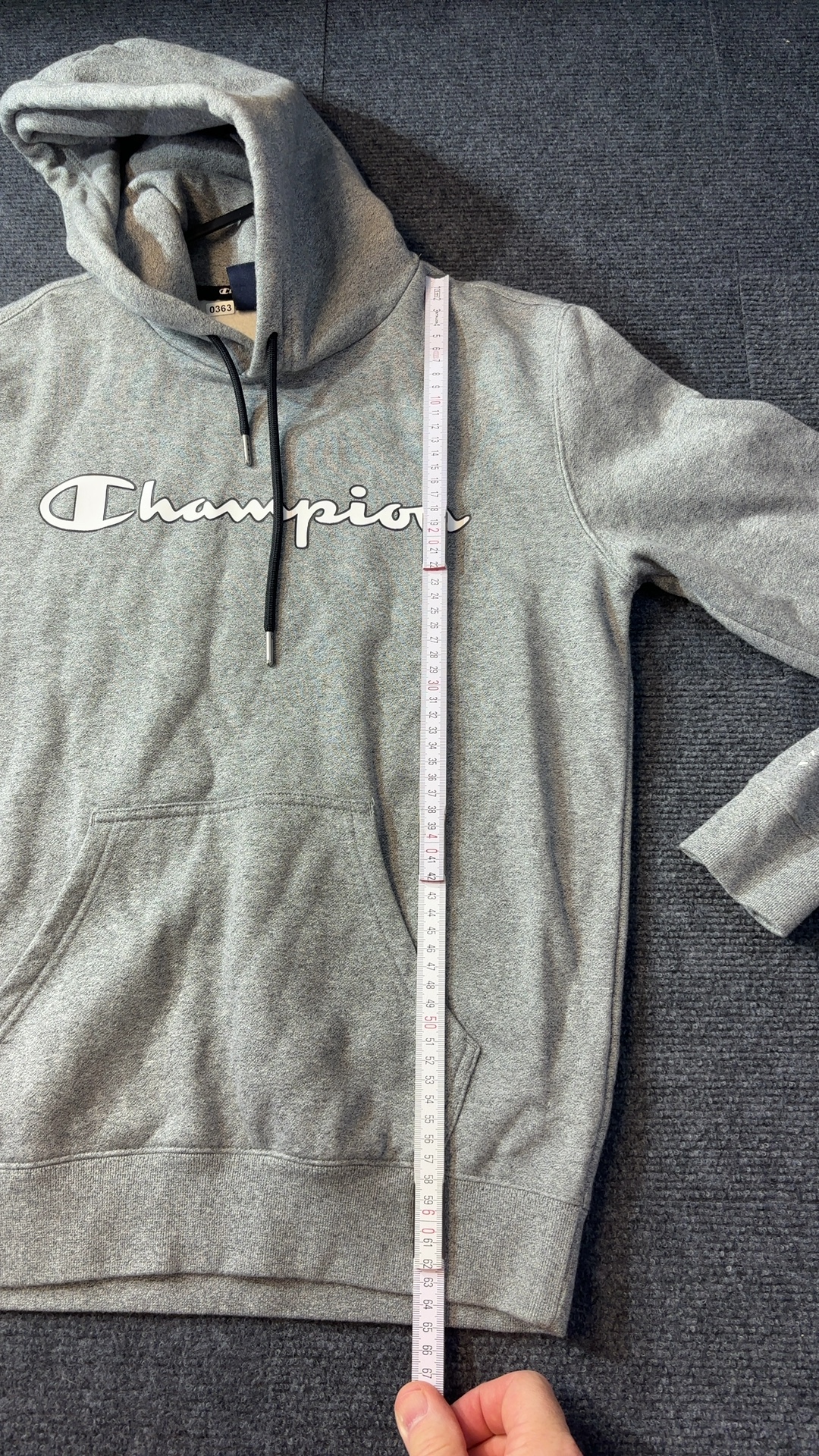 Champion Grey Hoodie Small Pullover Fleece Sweatshirt excellent condition image 4