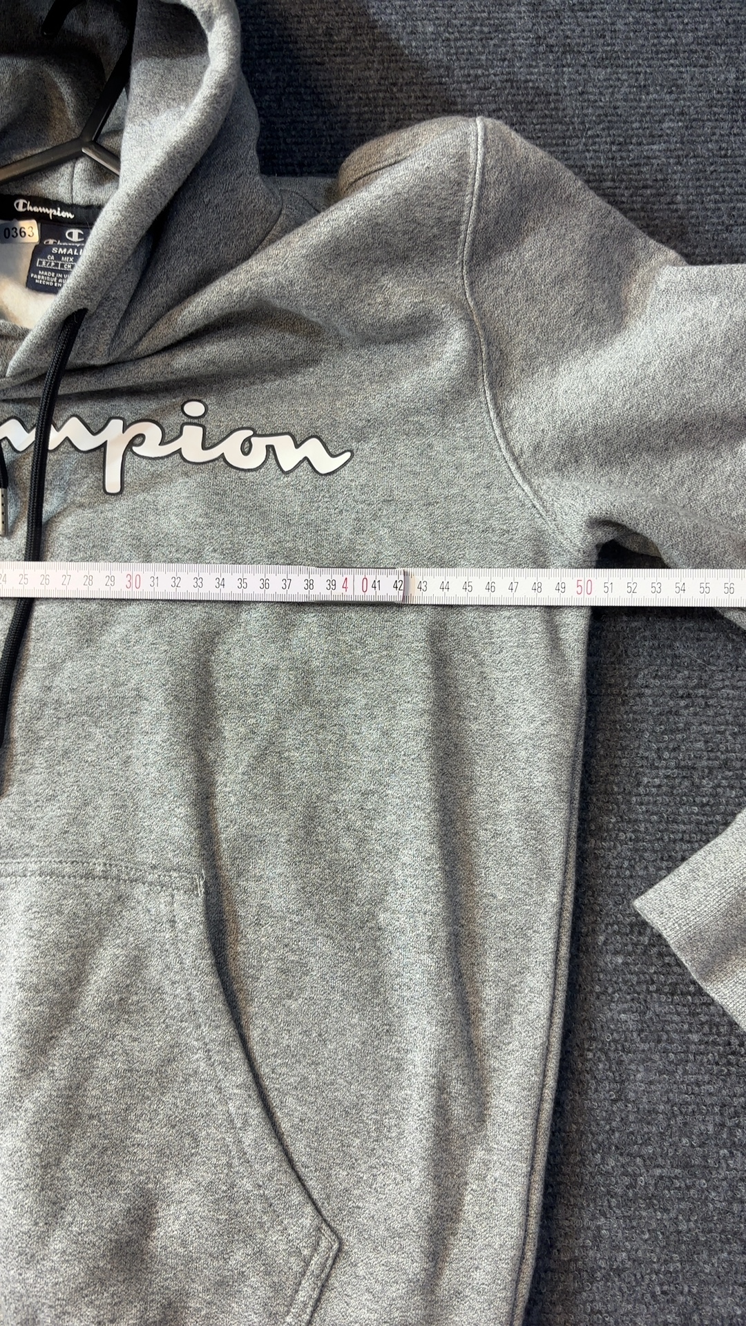 Champion Grey Hoodie Small Pullover Fleece Sweatshirt excellent condition image 5