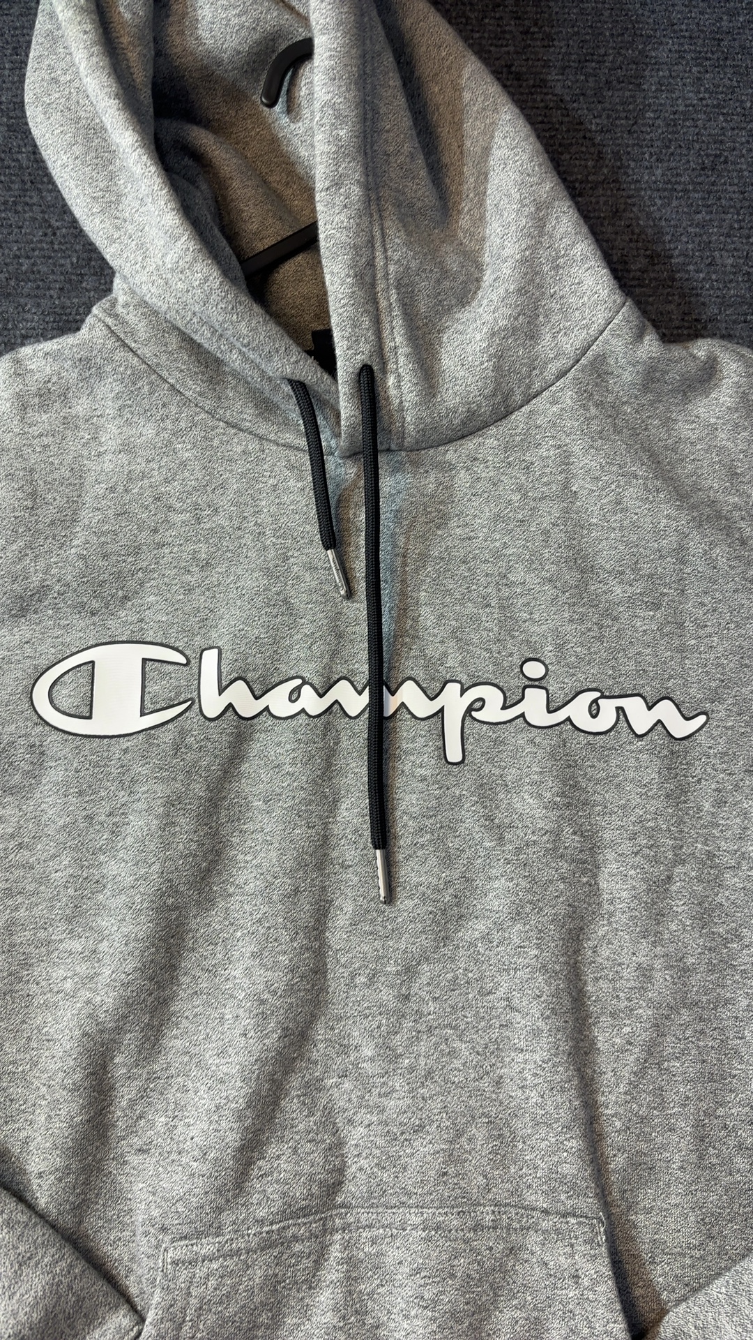 Champion Grey Hoodie Small Pullover Fleece Sweatshirt excellent condition image 2