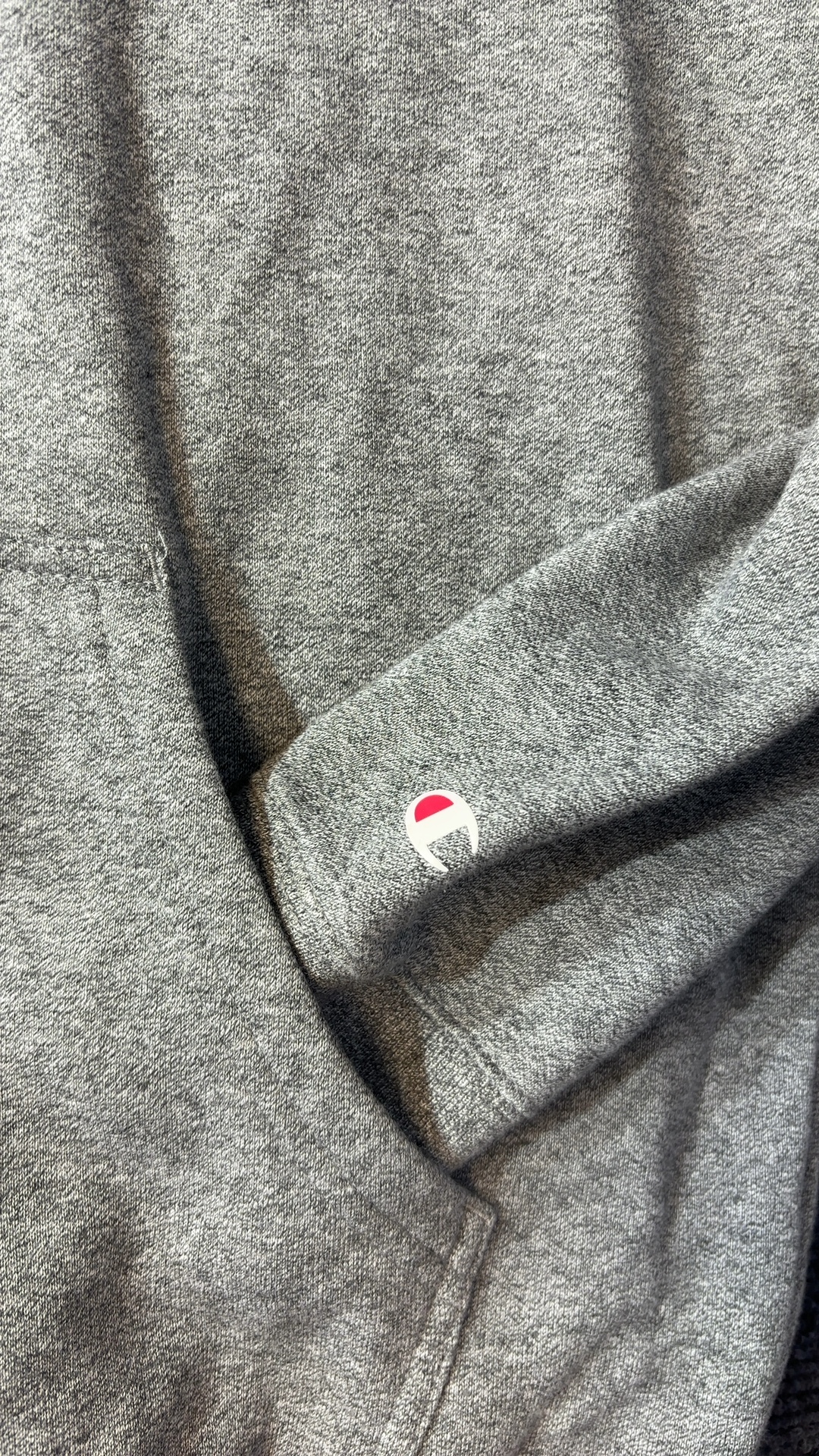 Champion Grey Hoodie Small Pullover Fleece Sweatshirt excellent condition image 3