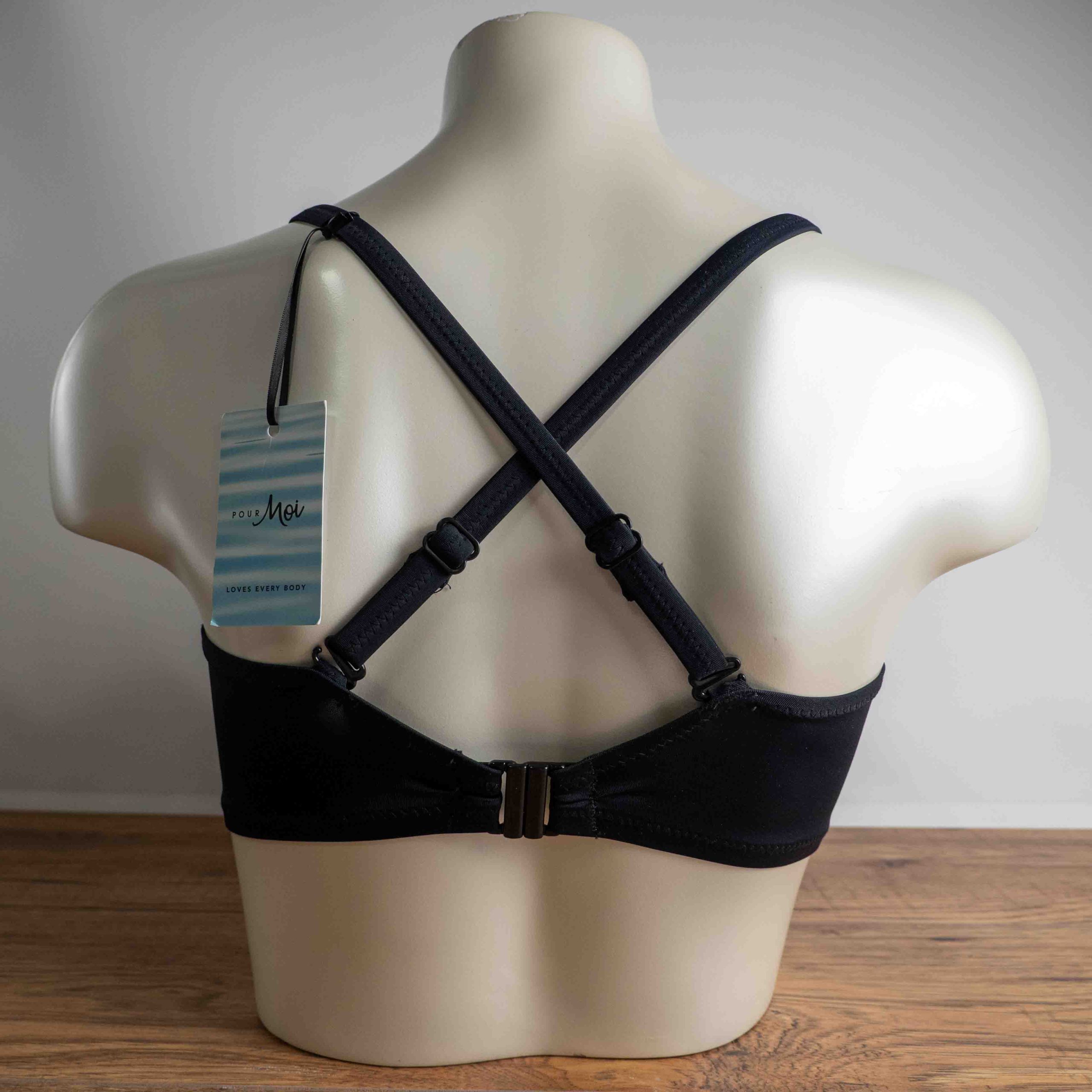 Pour Moi 34DD Black Eyelet Ruffle Bikini Top NWT image 4