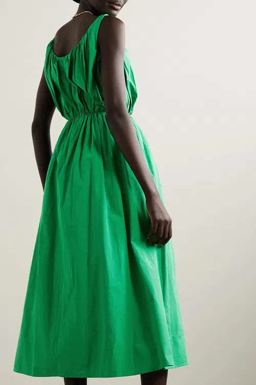New TOVE Juliane Green Organic Cotton Midi Dress Size M image 3