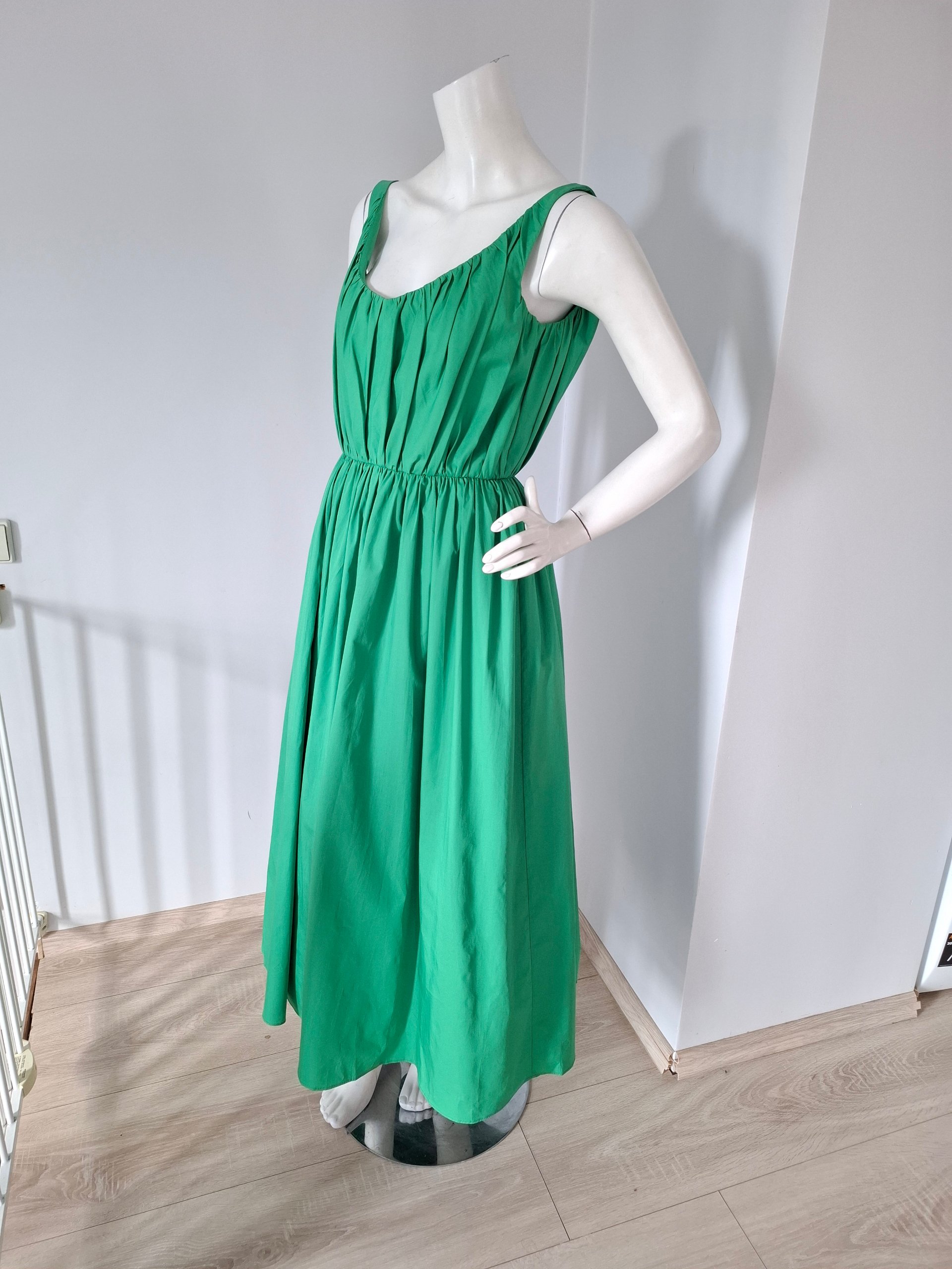 New TOVE Juliane Green Organic Cotton Midi Dress Size M image 5