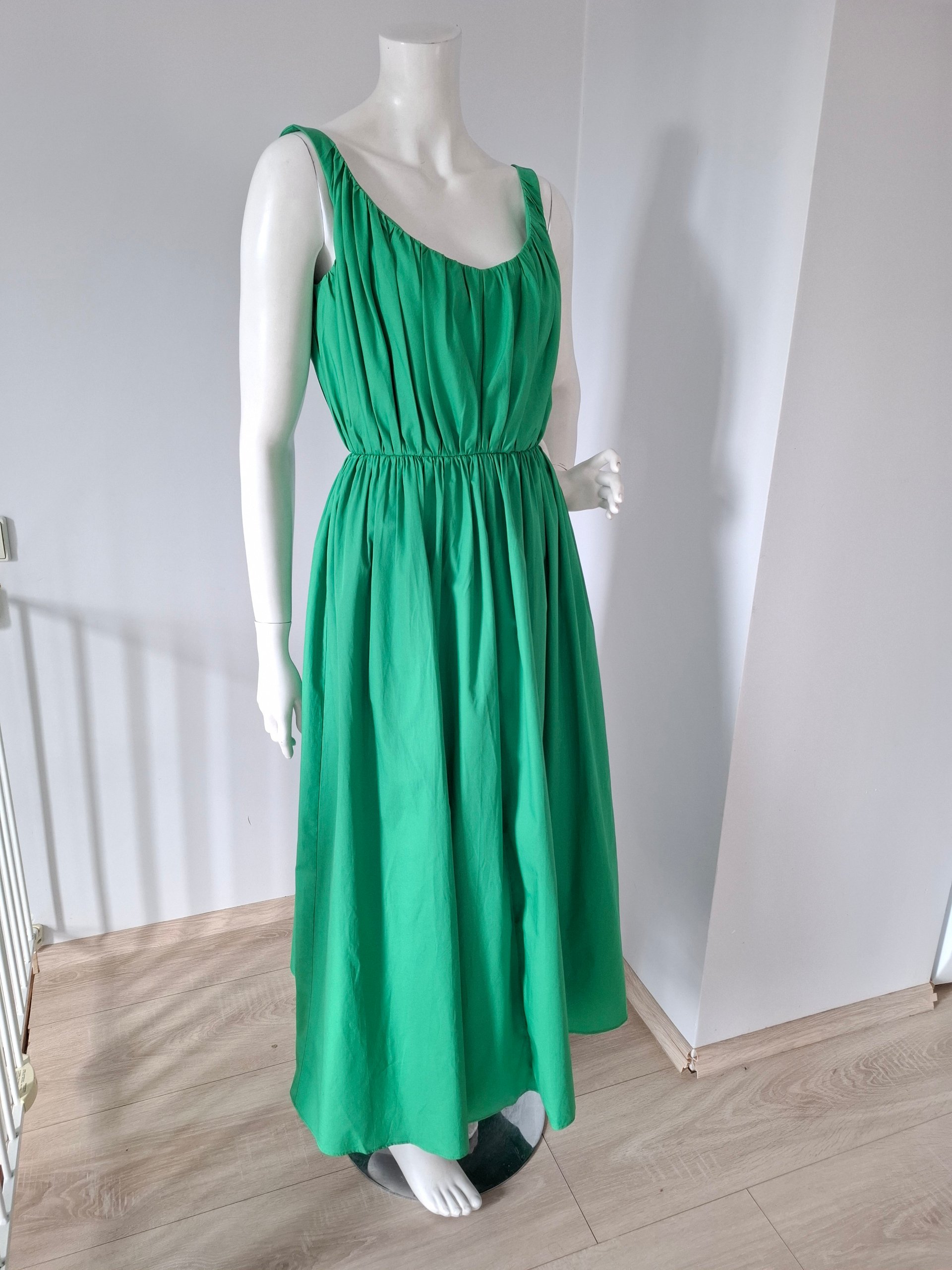 New TOVE Juliane Green Organic Cotton Midi Dress Size M image 6