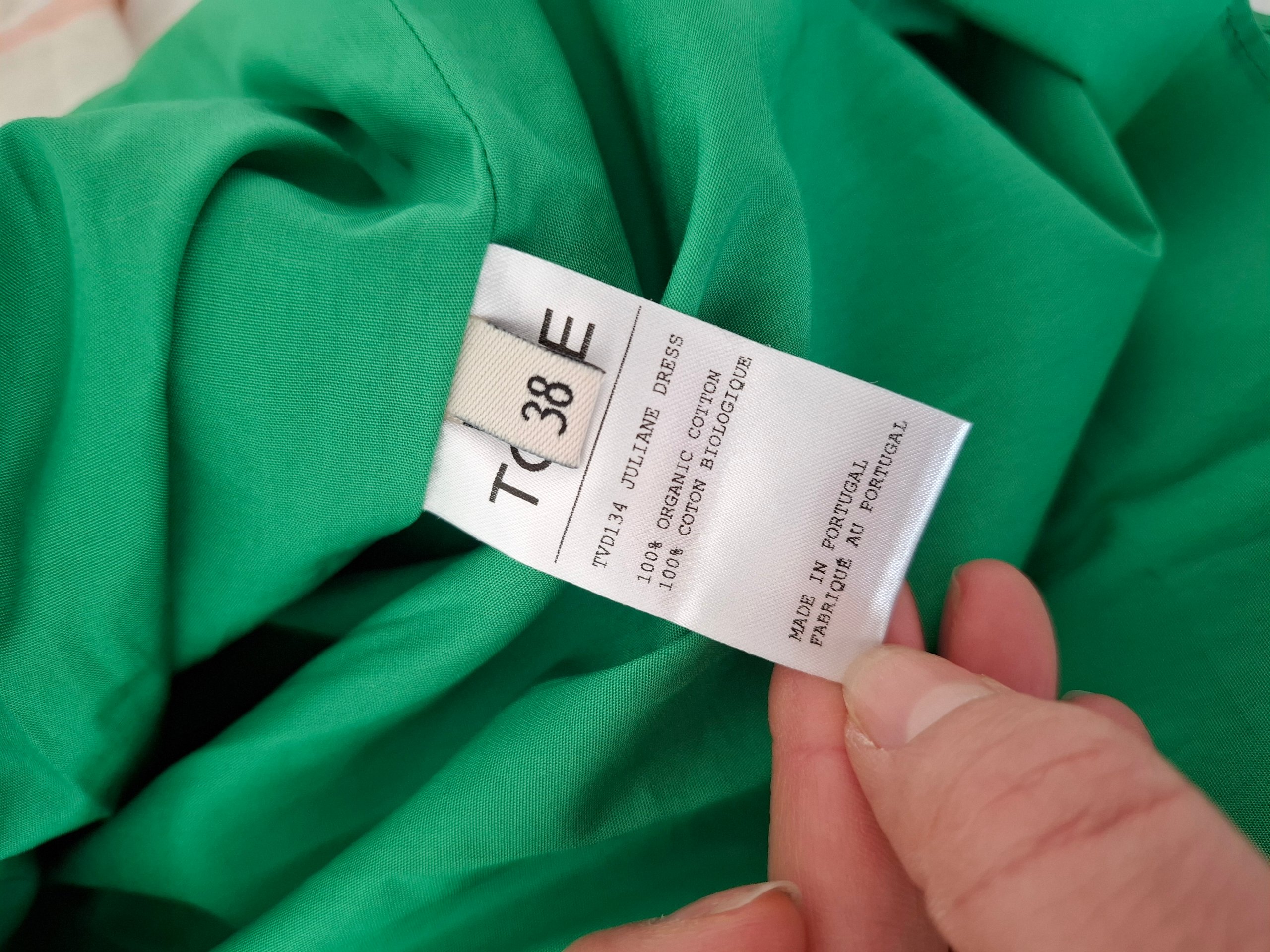 New TOVE Juliane Green Organic Cotton Midi Dress Size M image 9
