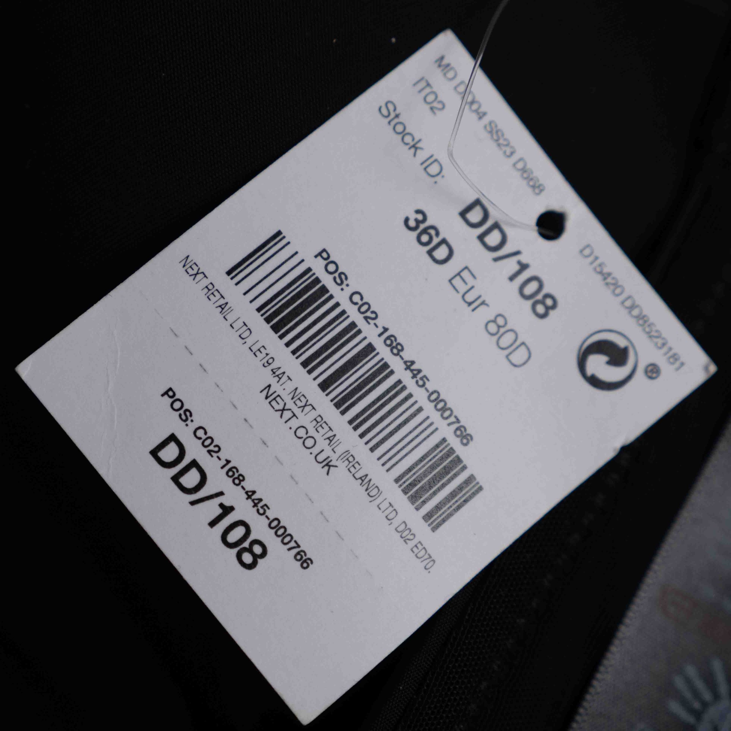 Next 36D Black Strapless Bandeau Bra NWT RRP £18.00 image 5