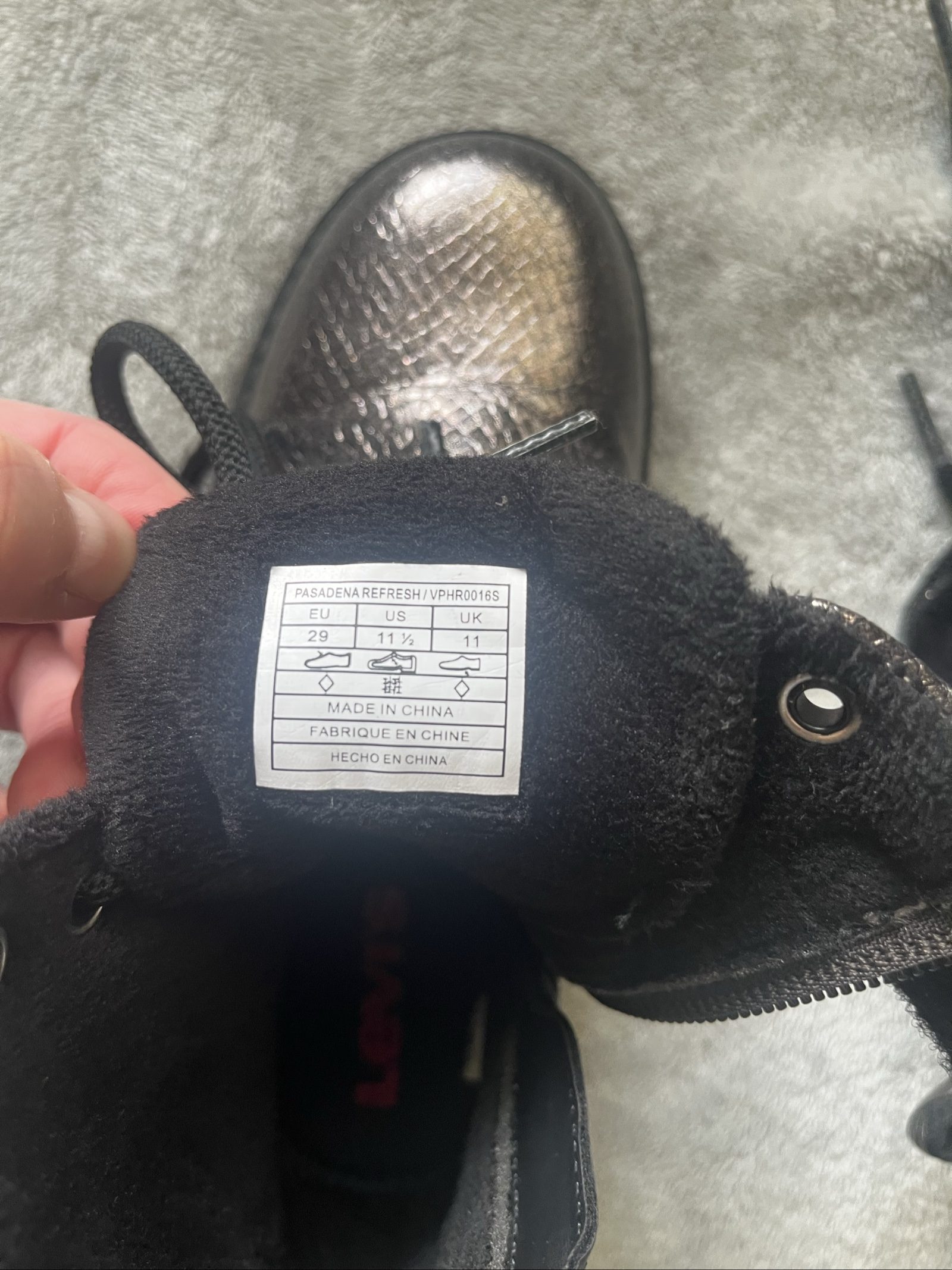 Levi's Girls's Black Metallic Combat Boots UK 11 image 6