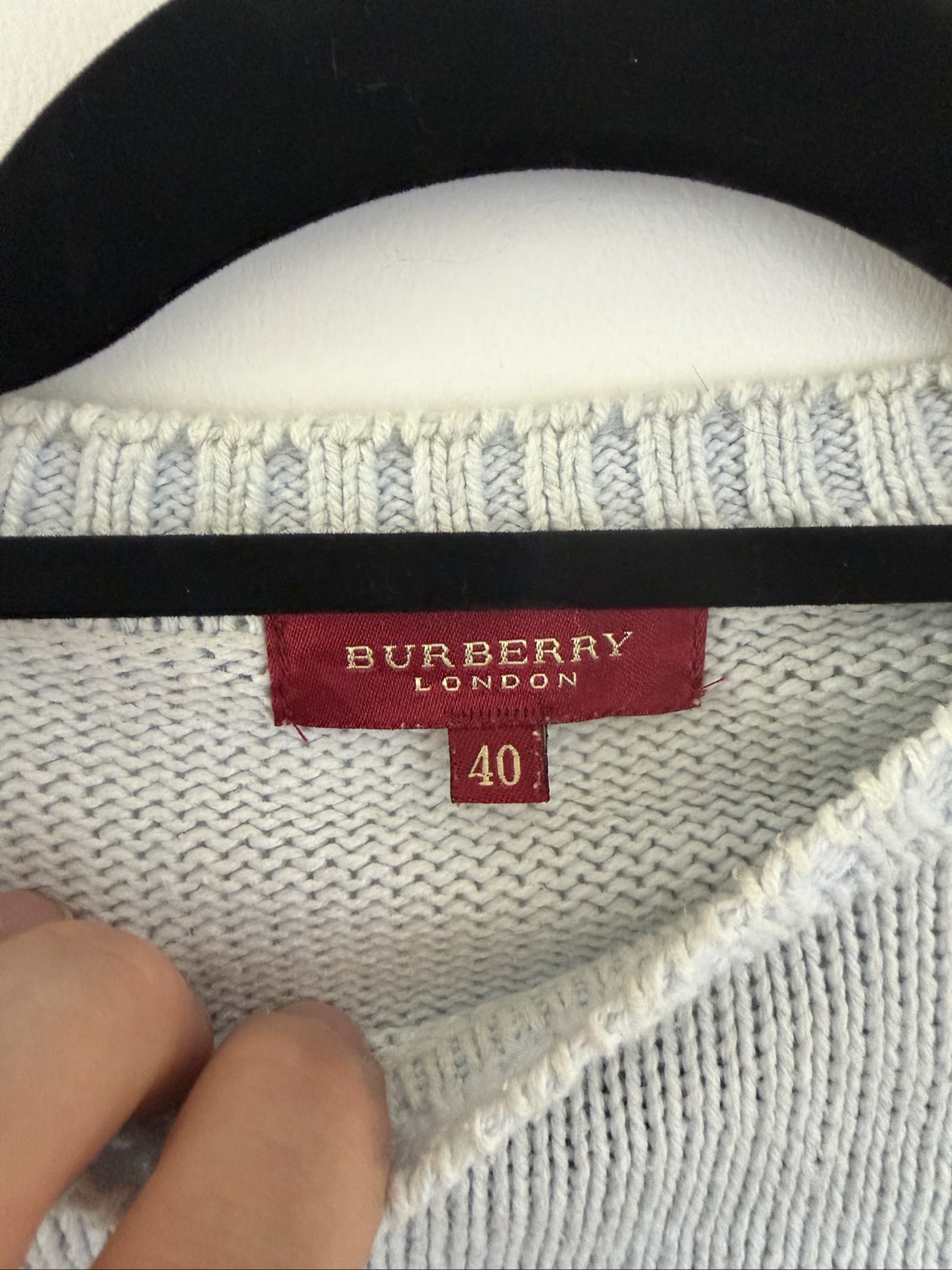 Burberry Light Blue Cotton Acrylic Sweater Size 40 uk8 image 2