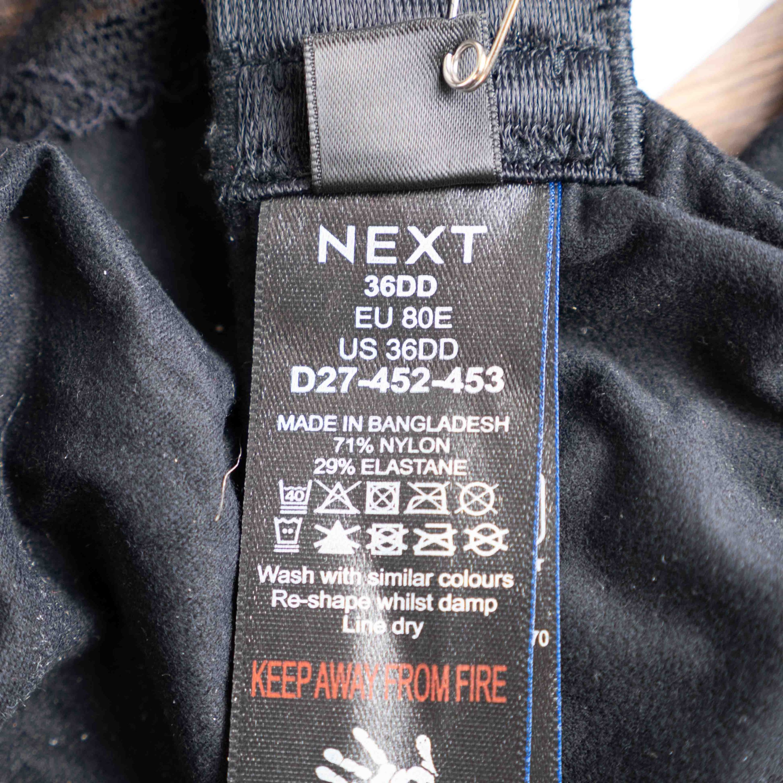 Next 36DD Black Plunge Bra NWT image 6