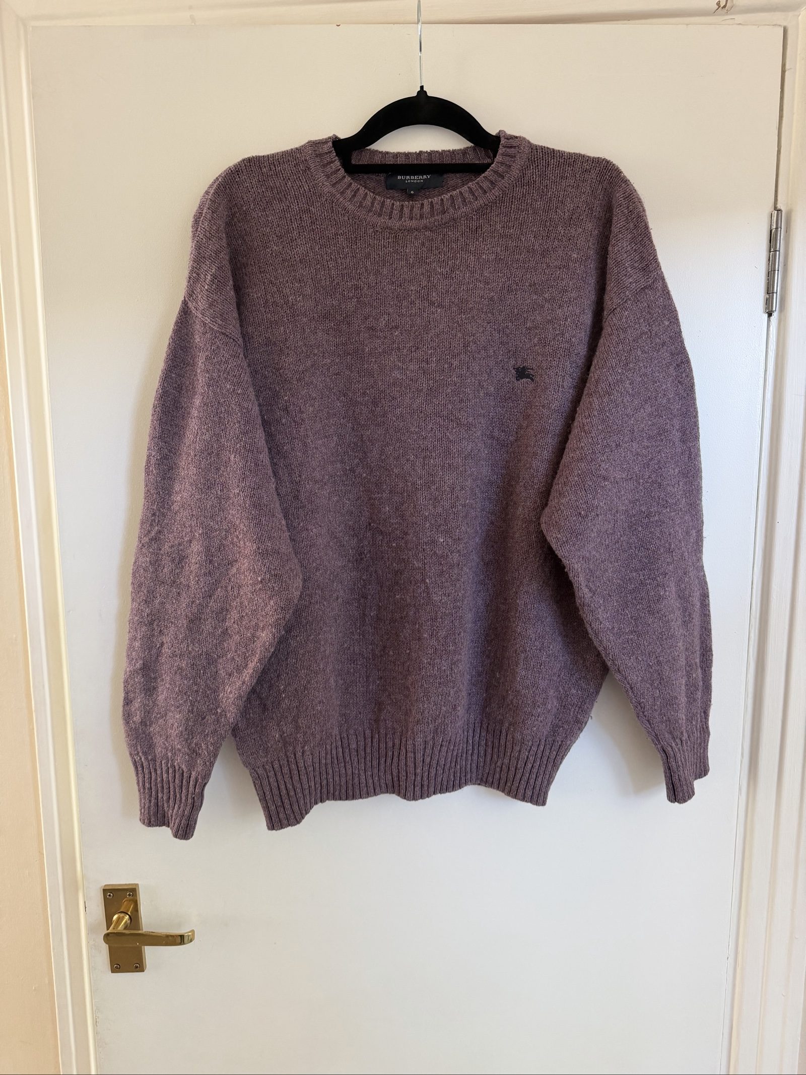 Burberry Purple Wool Crewneck Jumper Size 6