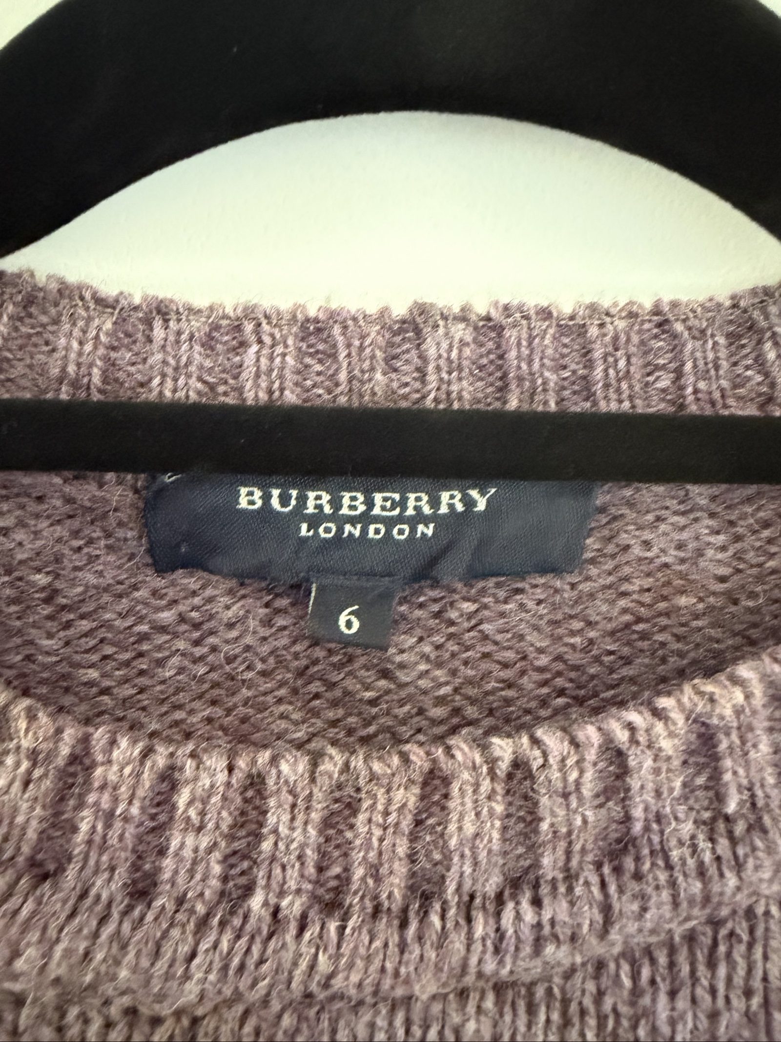 Burberry Purple Wool Crewneck Jumper Size 6 image 2