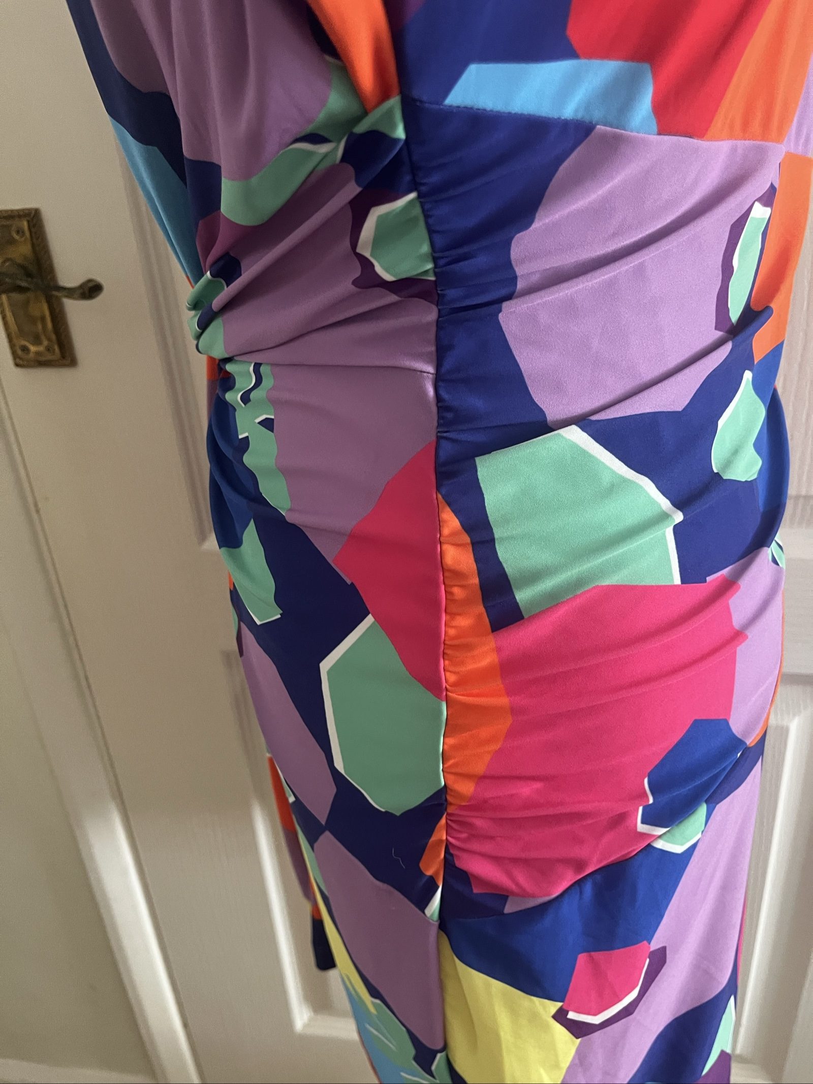 Dancing Leopard Multi Colour Geometric Print Knot Front Dress Size 12 image 5