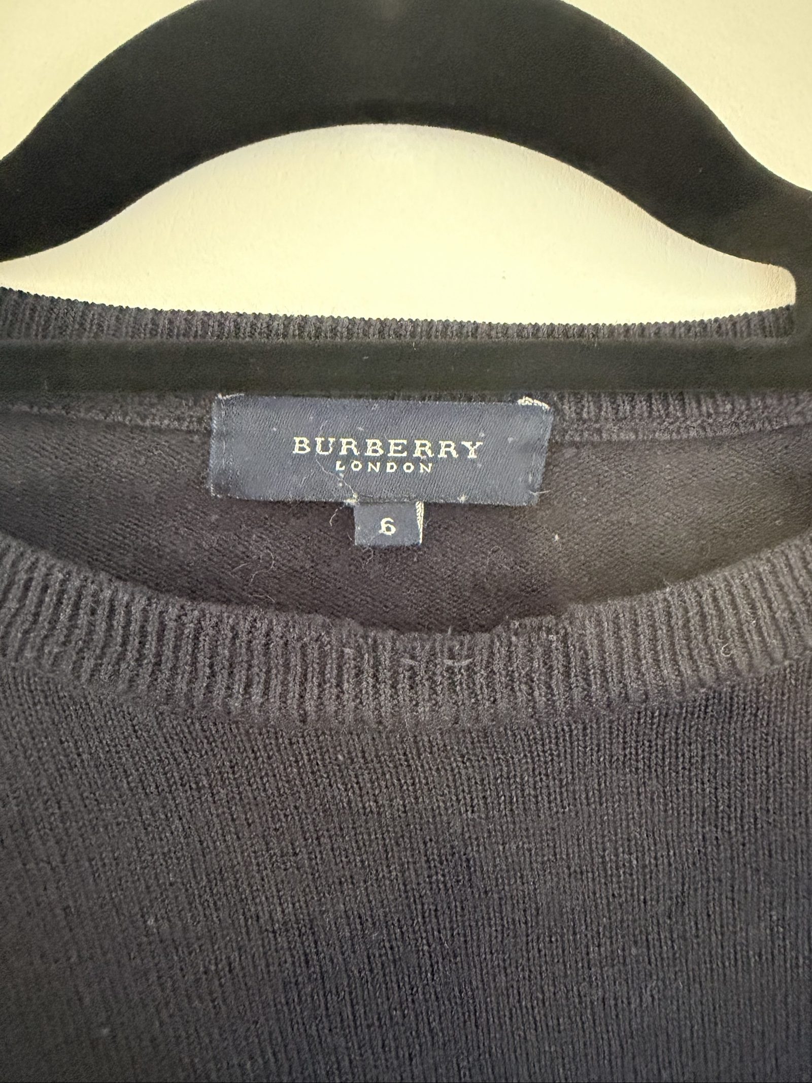 Burberry Navy Wool Blend Crew Neck Jumper Size 6 image 3