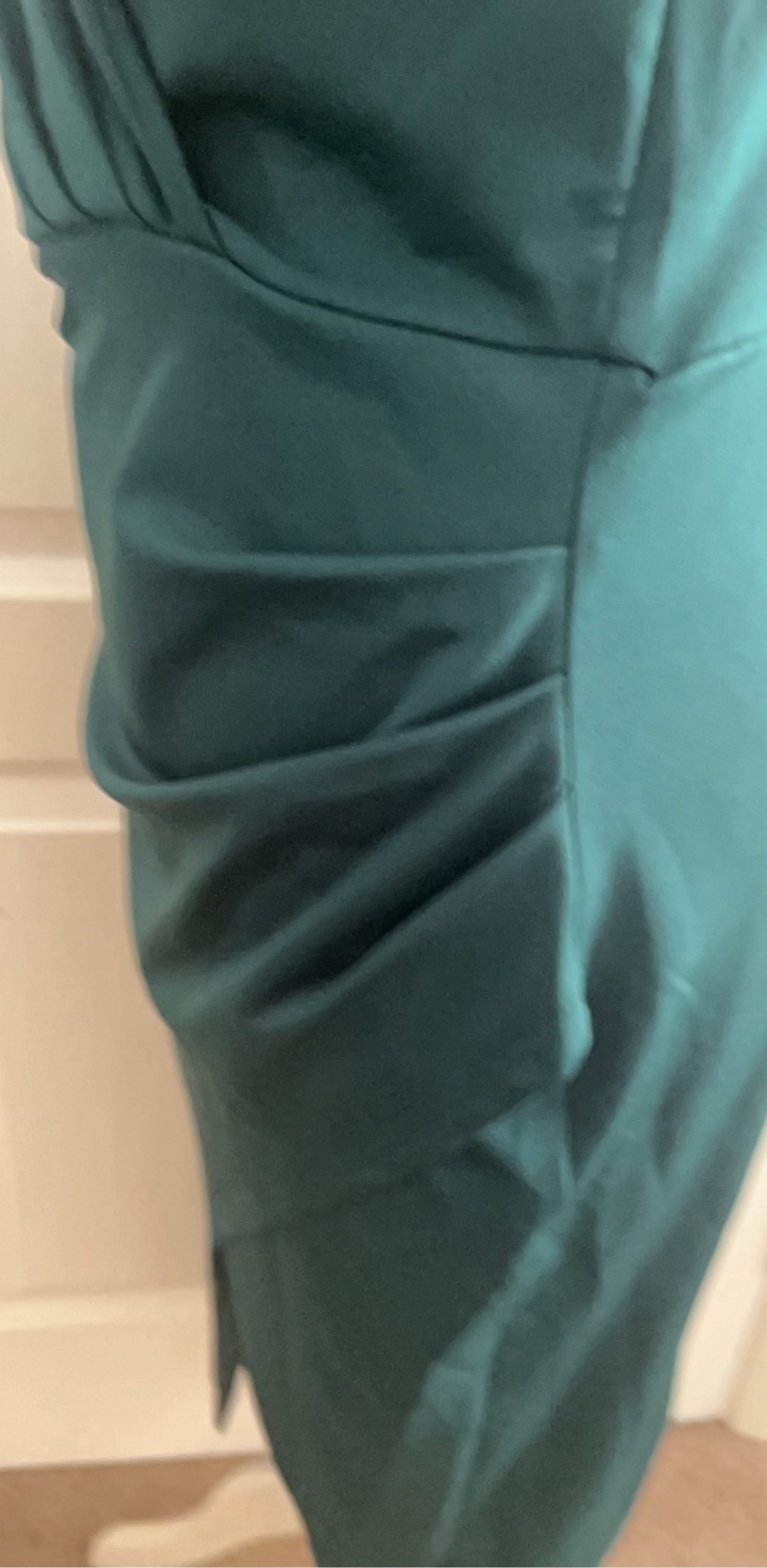 Unbranded Dark Green Sleeveless Wrap Pencil Dress Medium image 4