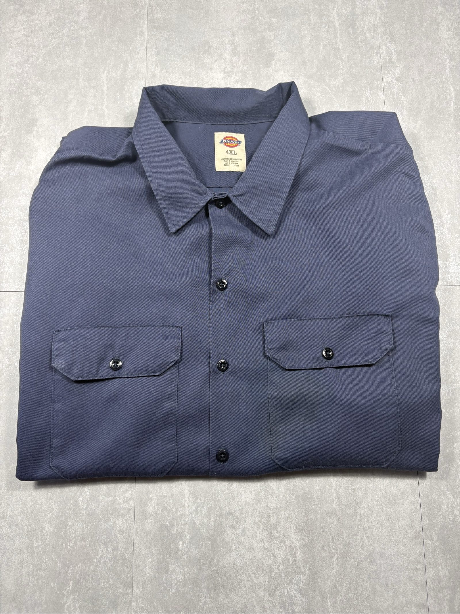 Dickies Navy Work Shirt 4XL Polyester Cotton