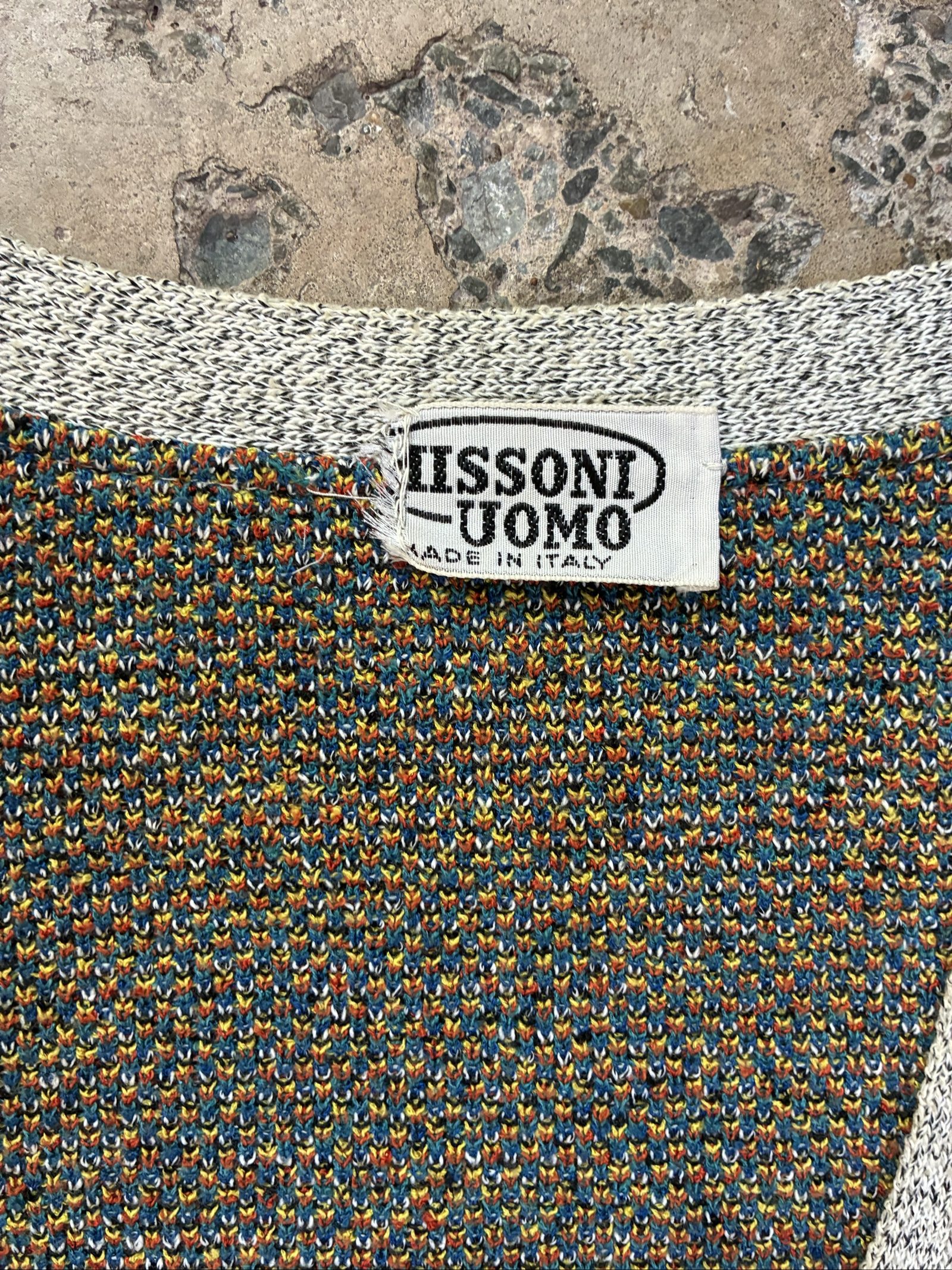Vintage Missoni Uomo Multi Colour Abstract Picasso Knitted Cardigan 80s Medium image 6