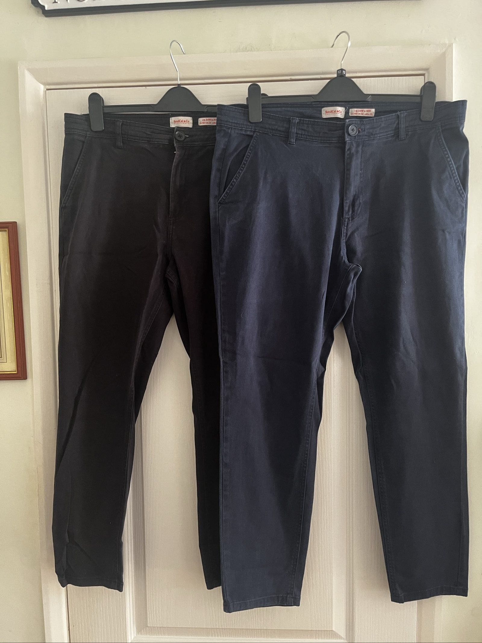 SoulCal & Co Navy & Black Chinos UK 34W Slim Fit
