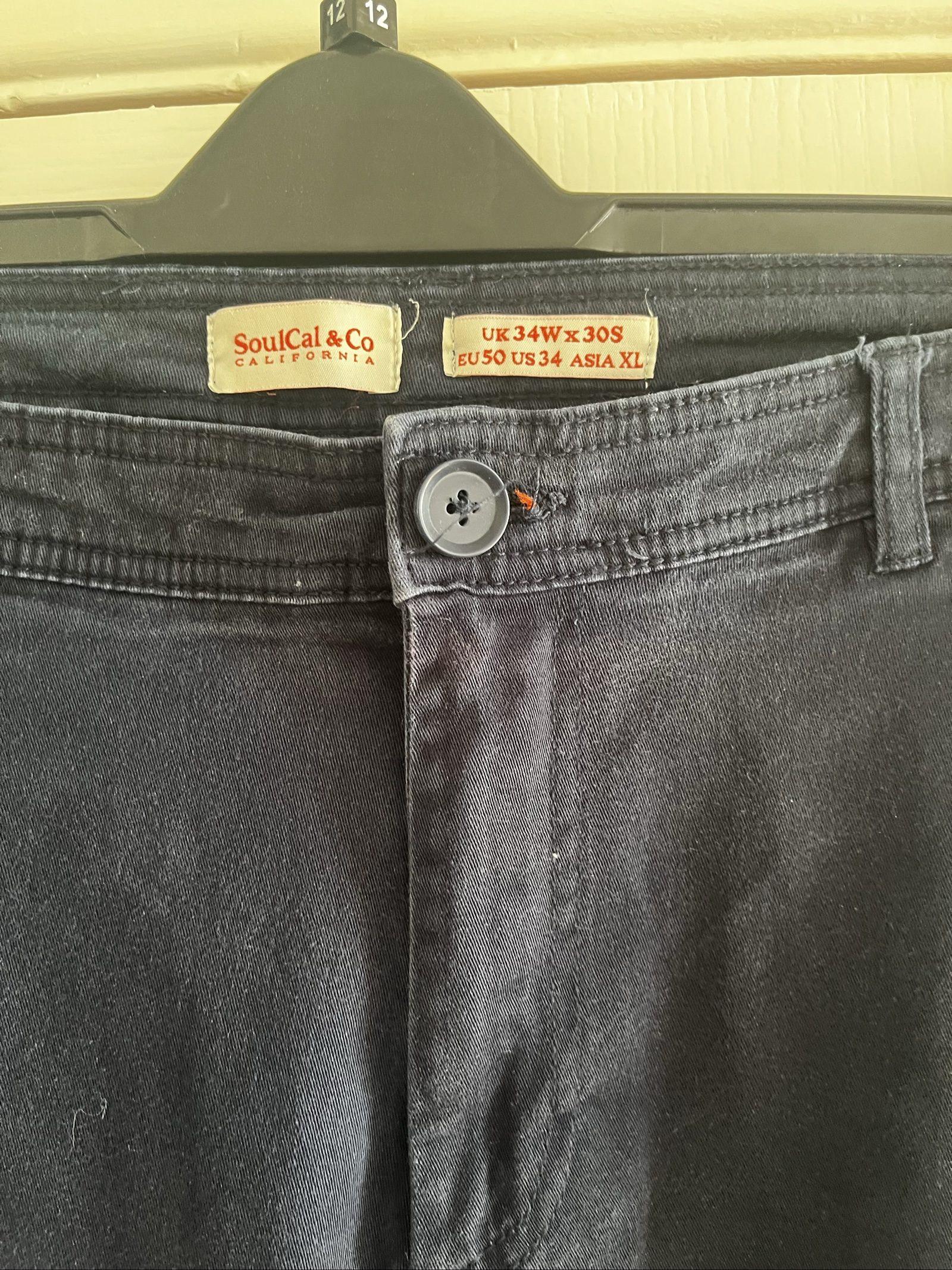 SoulCal & Co Navy & Black Chinos UK 34W Slim Fit image 2