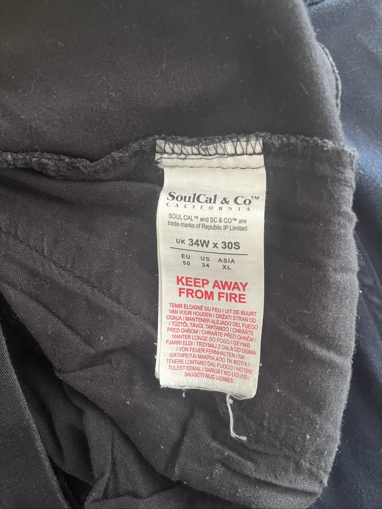 SoulCal & Co Navy & Black Chinos UK 34W Slim Fit image 9