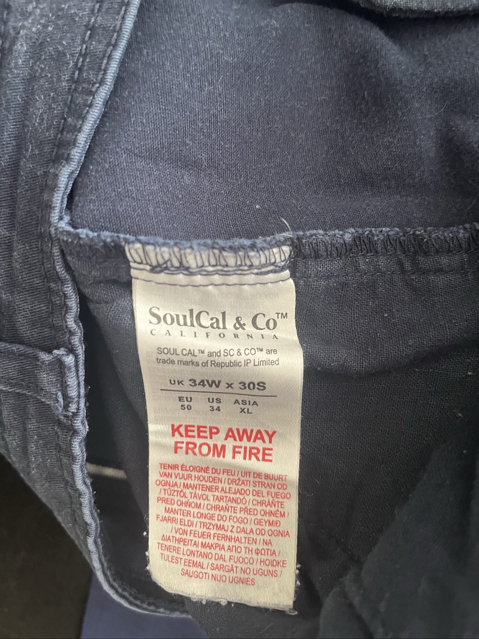 SoulCal & Co Navy & Black Chinos UK 34W Slim Fit image 10