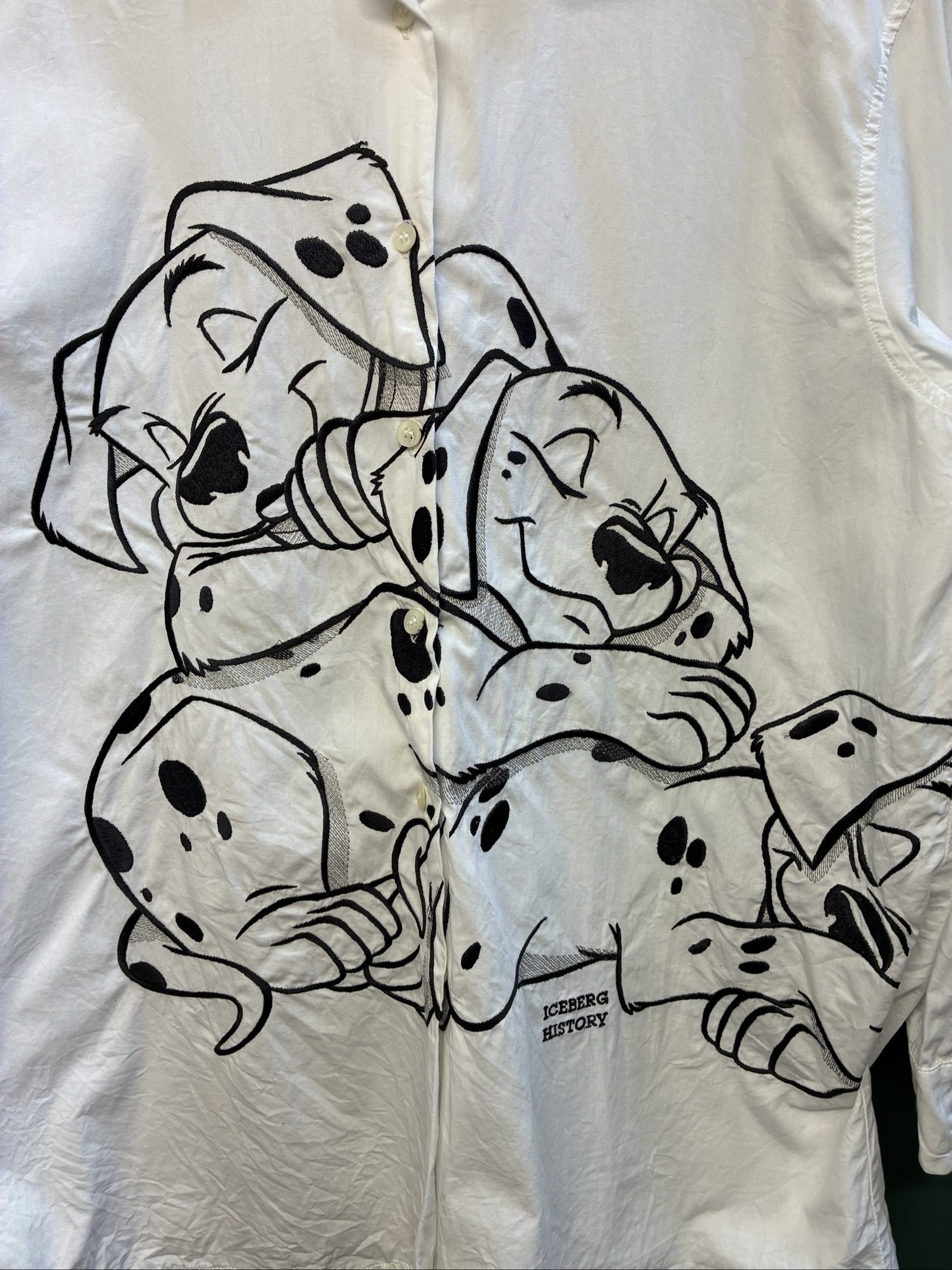 Vintage Iceberg History Disney 101 Dalmatians White Cotton Shirt Size 44 medium image 2