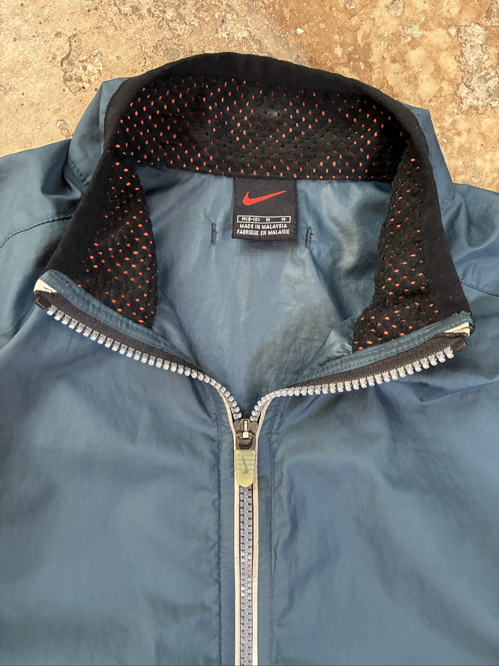 Vintage Y2K Nike Men's Blue & Grey Windbreaker Jacket Medium Reflective Detail image 2
