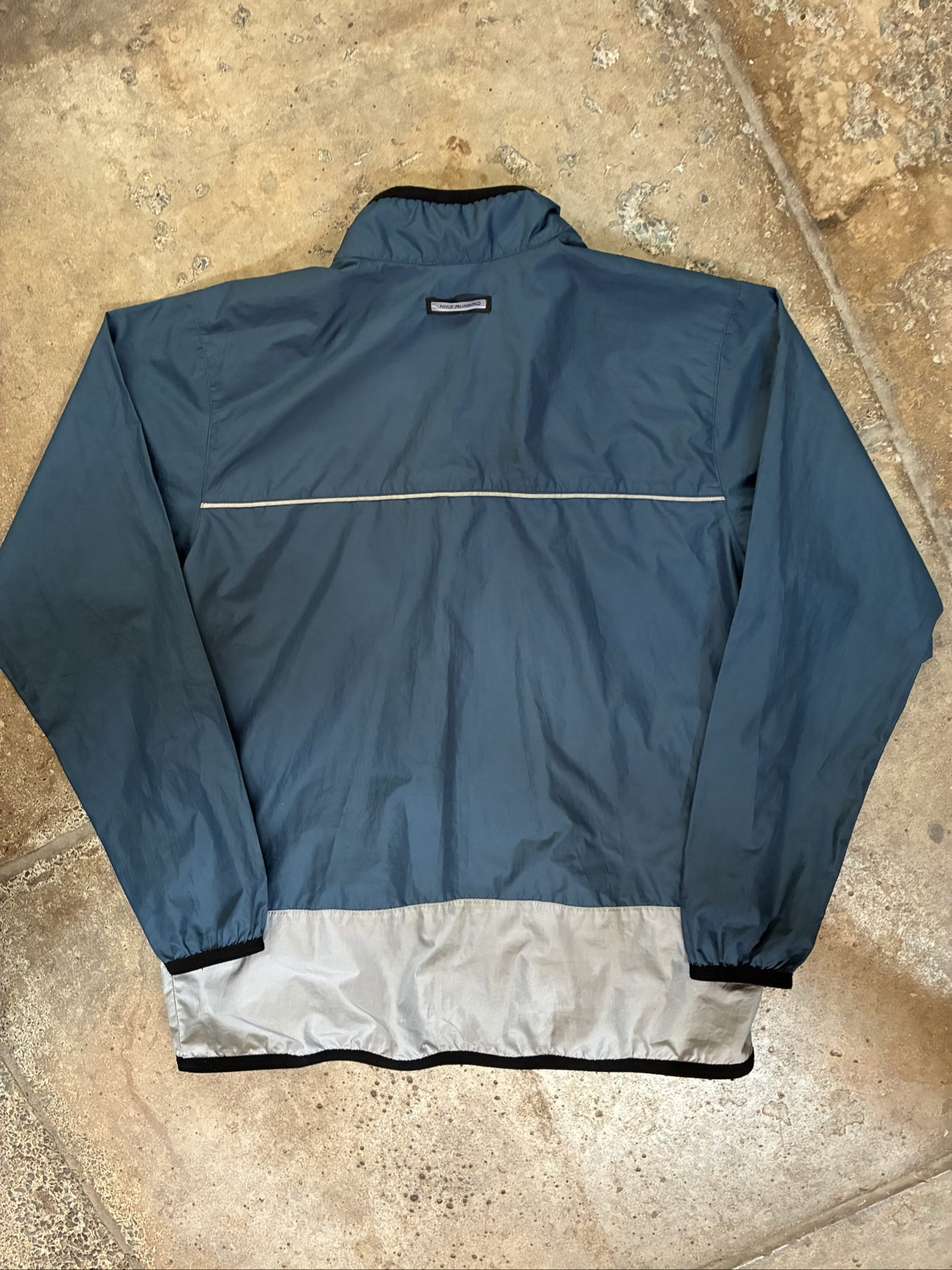 Vintage Y2K Nike Men's Blue & Grey Windbreaker Jacket Medium Reflective Detail image 6