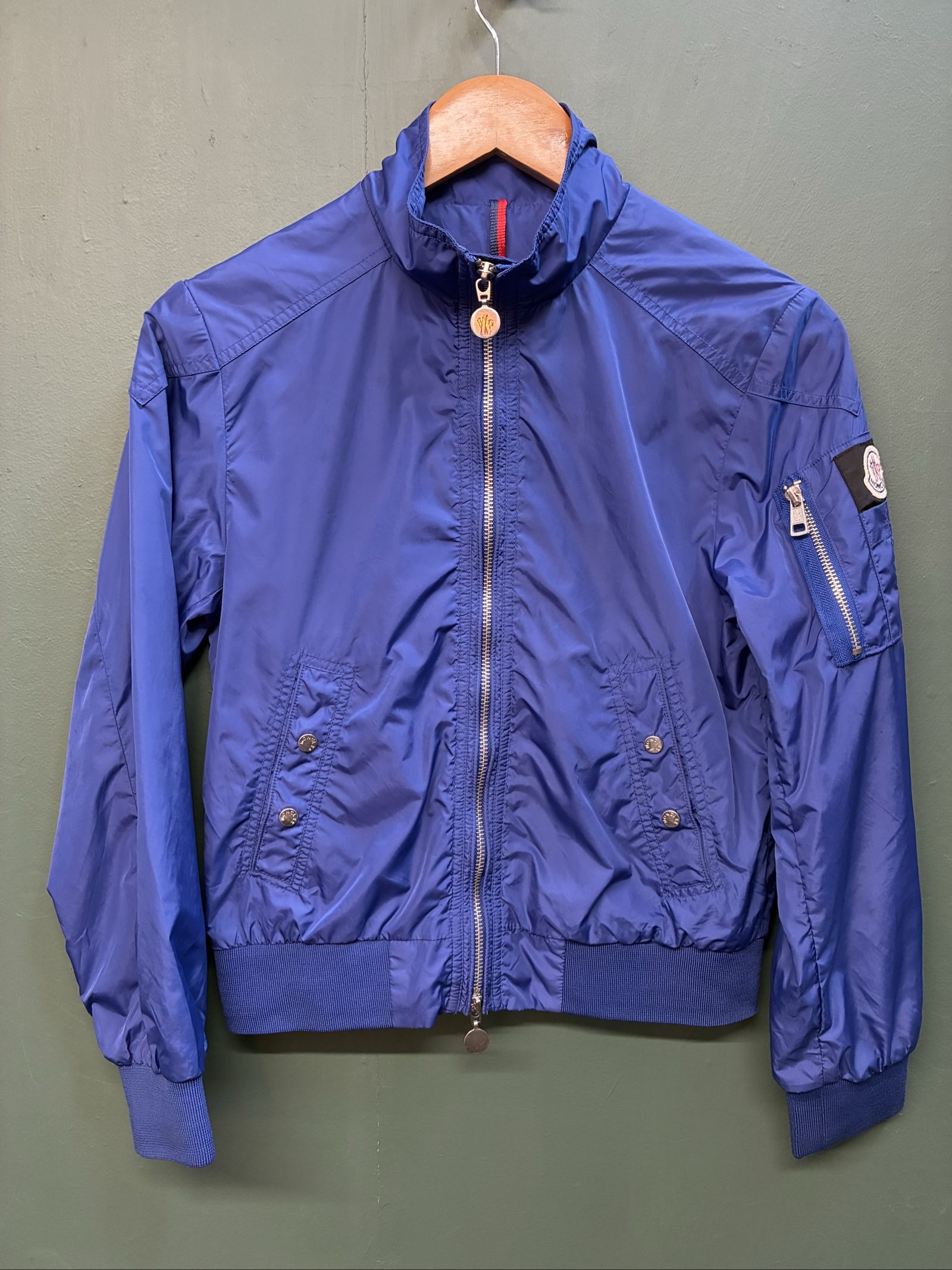 Vintage Moncler Lightweight Bomber Jacket blue ladies xs y2k