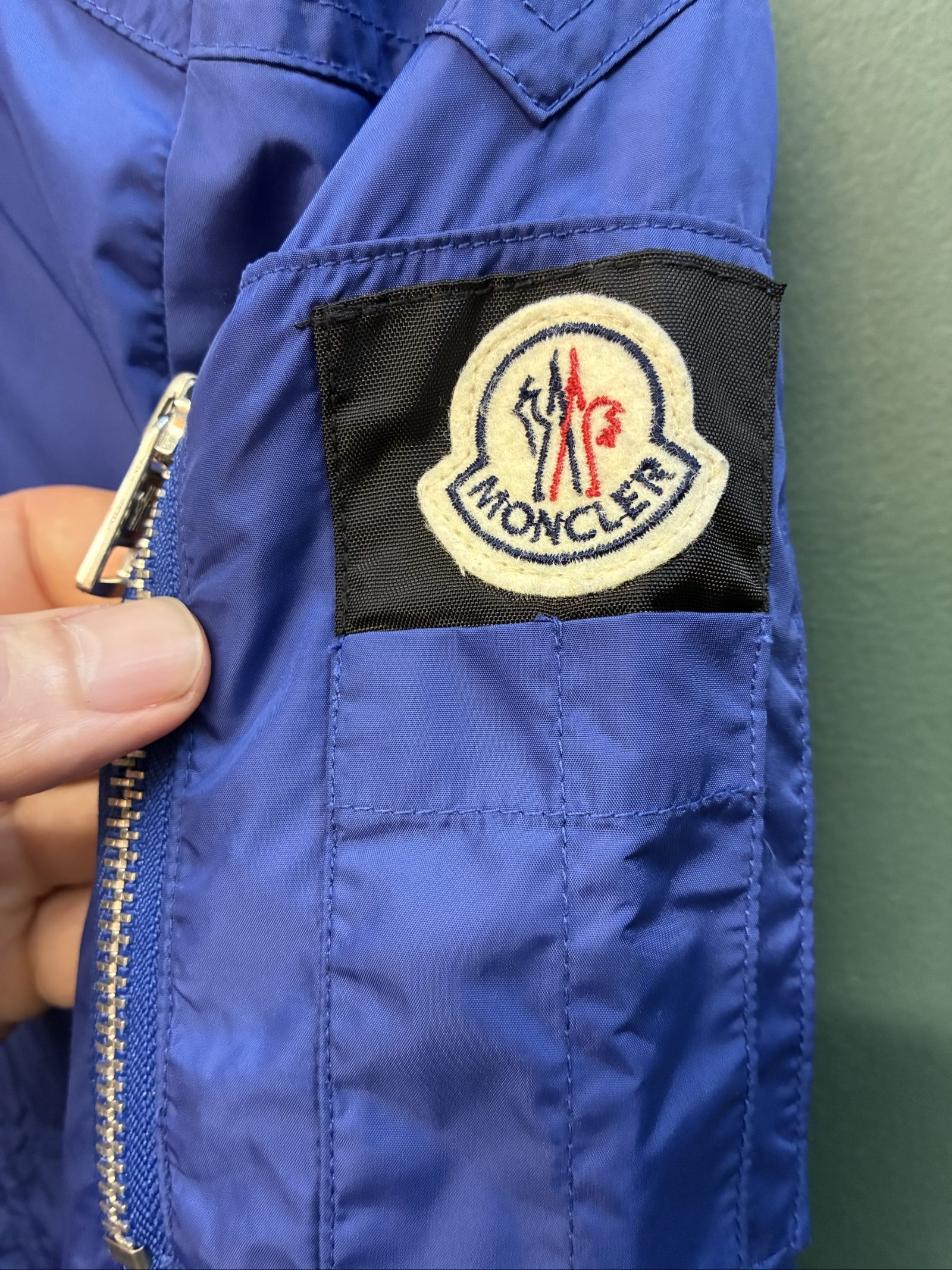 Vintage Moncler Lightweight Bomber Jacket blue ladies xs y2k image 3