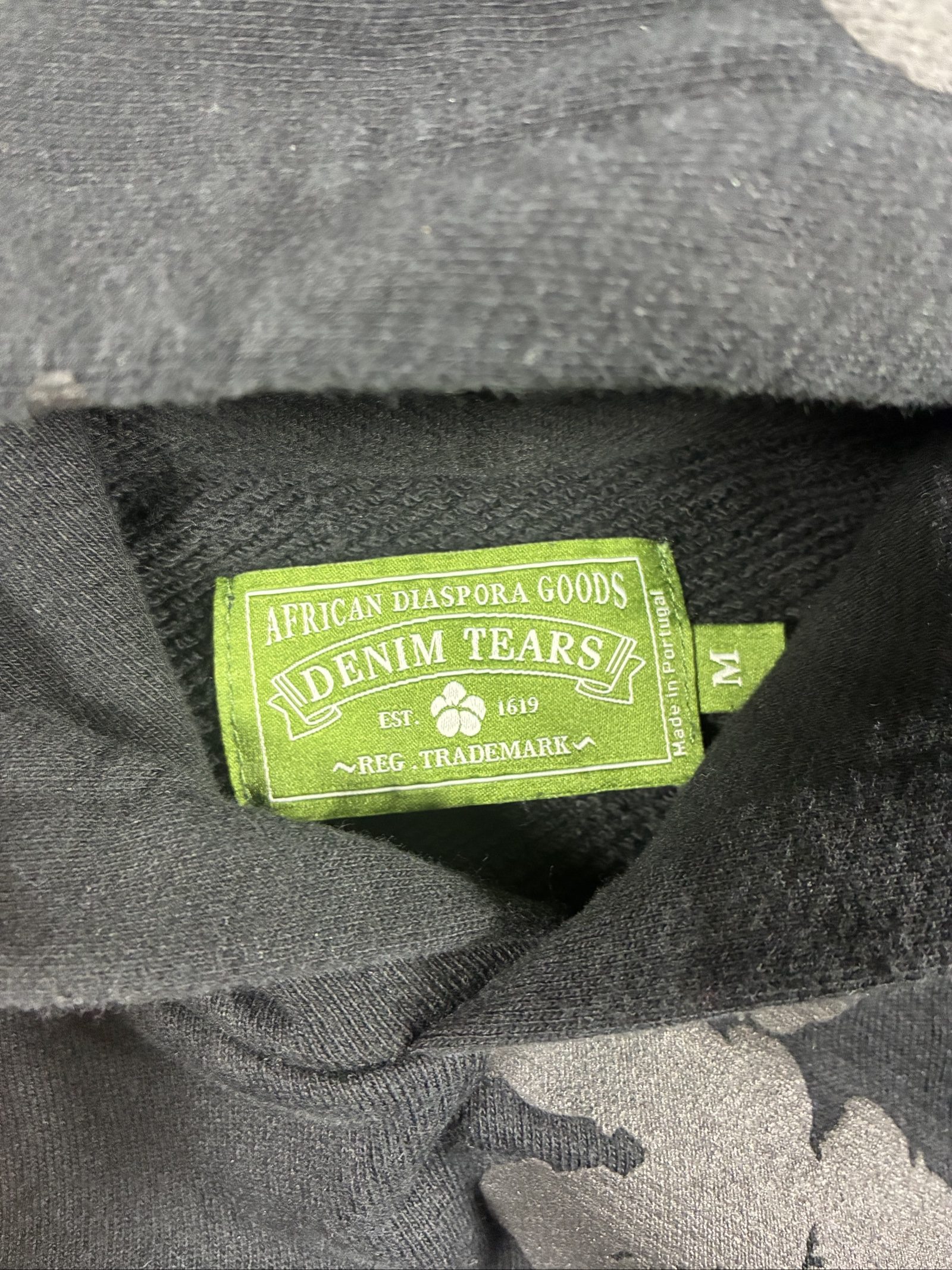 Denim Tears Black & Grey Hoodie & Joggers Set Medium Floral Print image 2