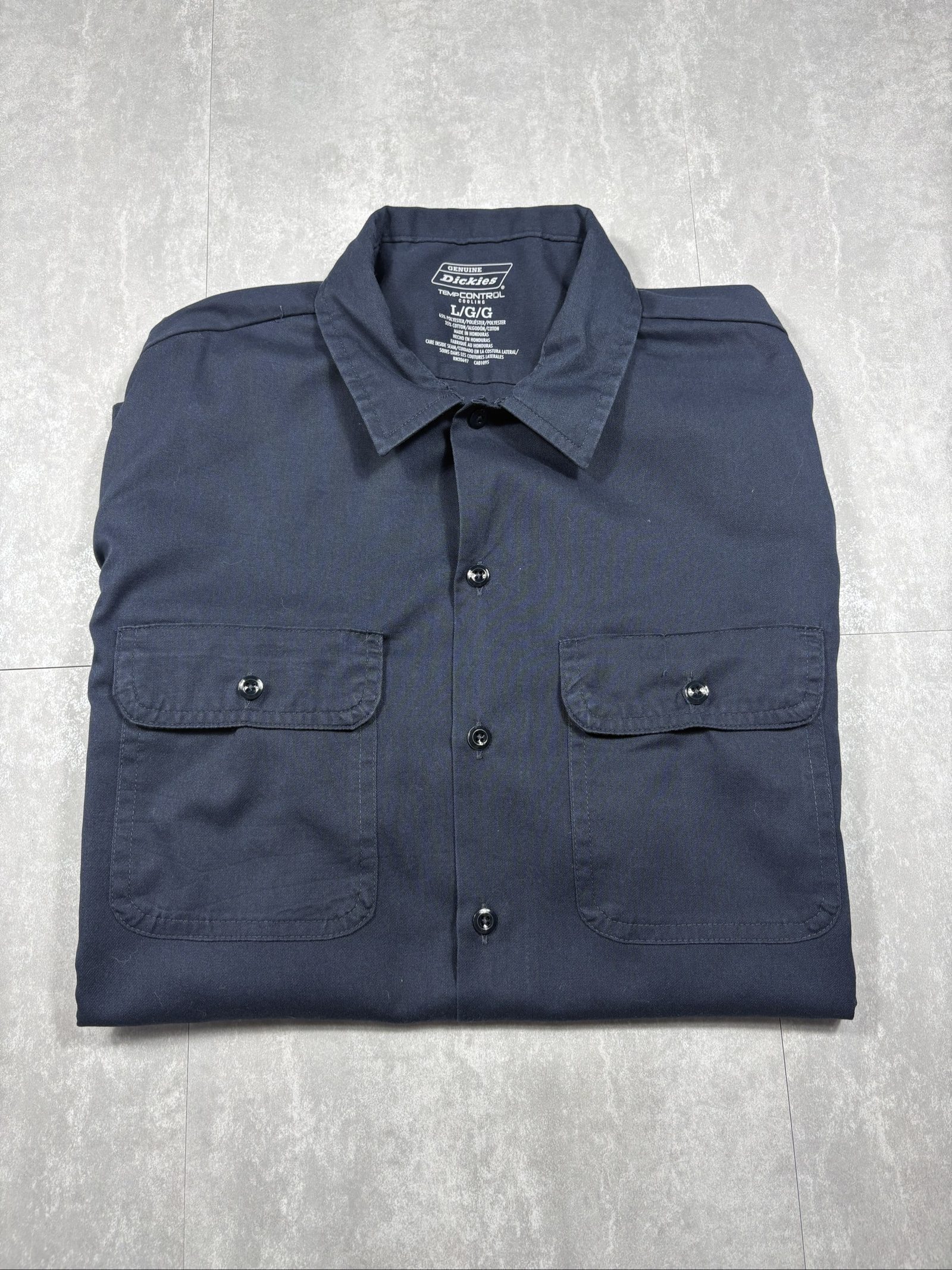 Dickies Men's Navy Long Sleeve TempControl Work Shirt Large image 7