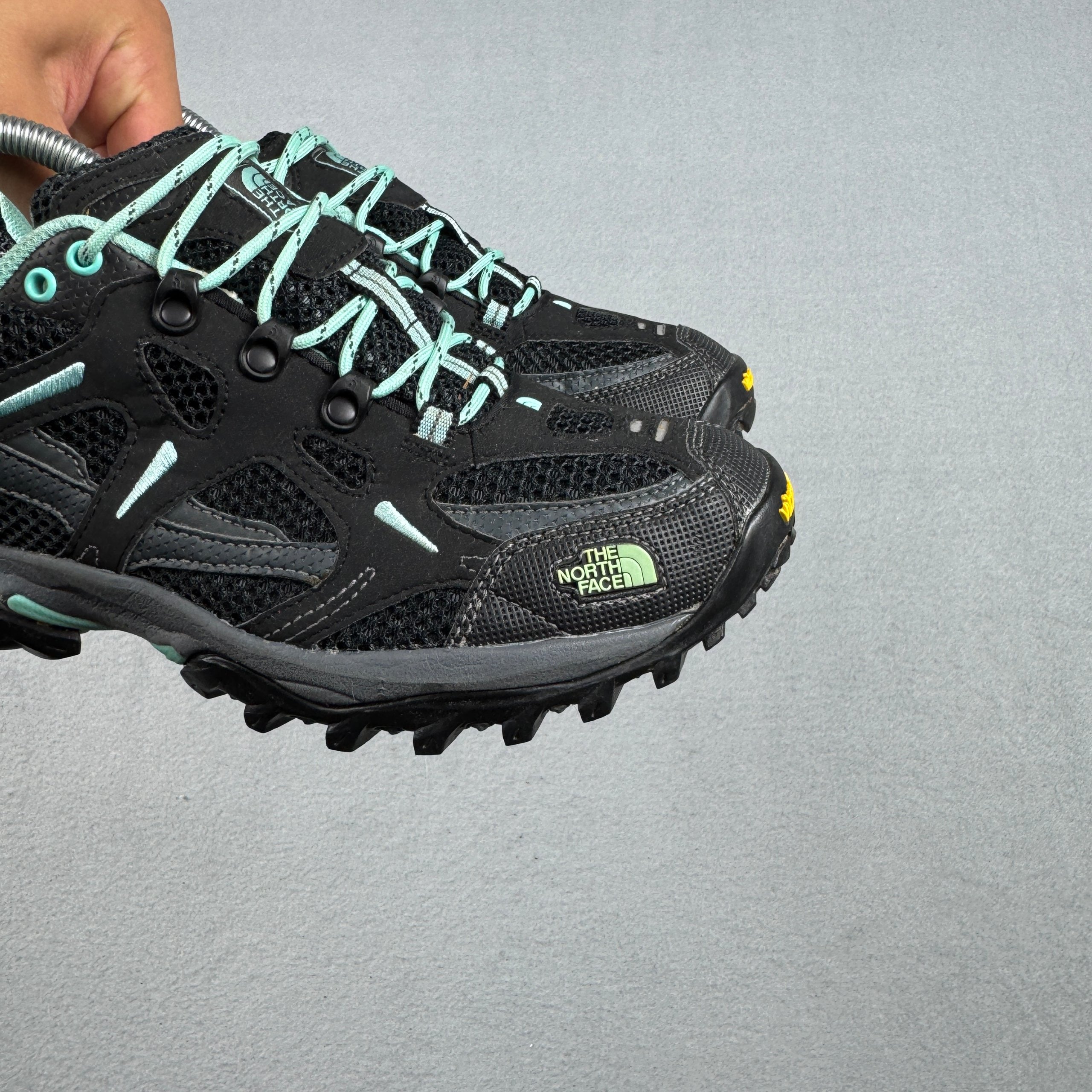 Women`s The North Face Vibram Black & Mint Green Gore-Tex Hiking Shoes Size 39 / 25cm image 4