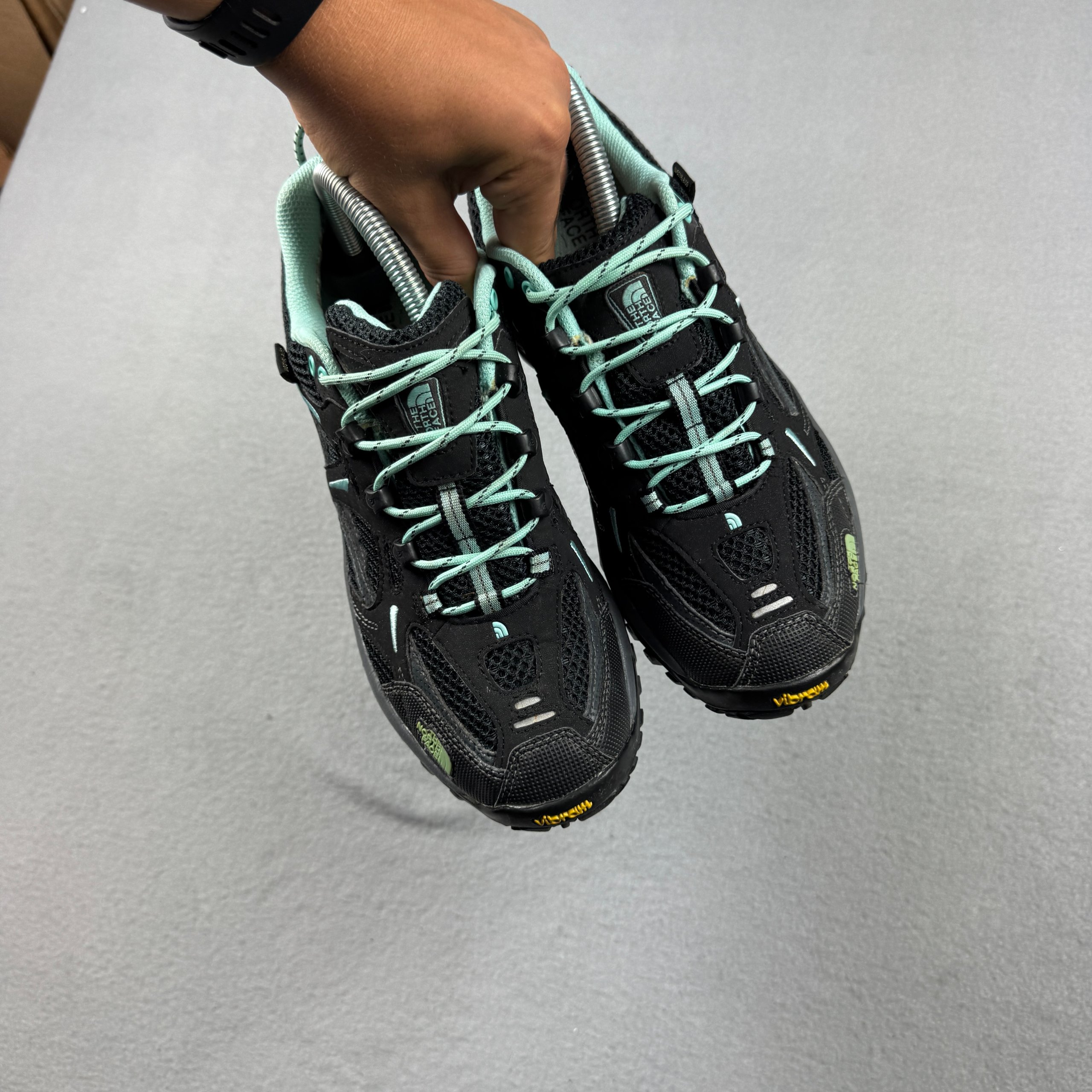 Women`s The North Face Vibram Black & Mint Green Gore-Tex Hiking Shoes Size 39 / 25cm image 5