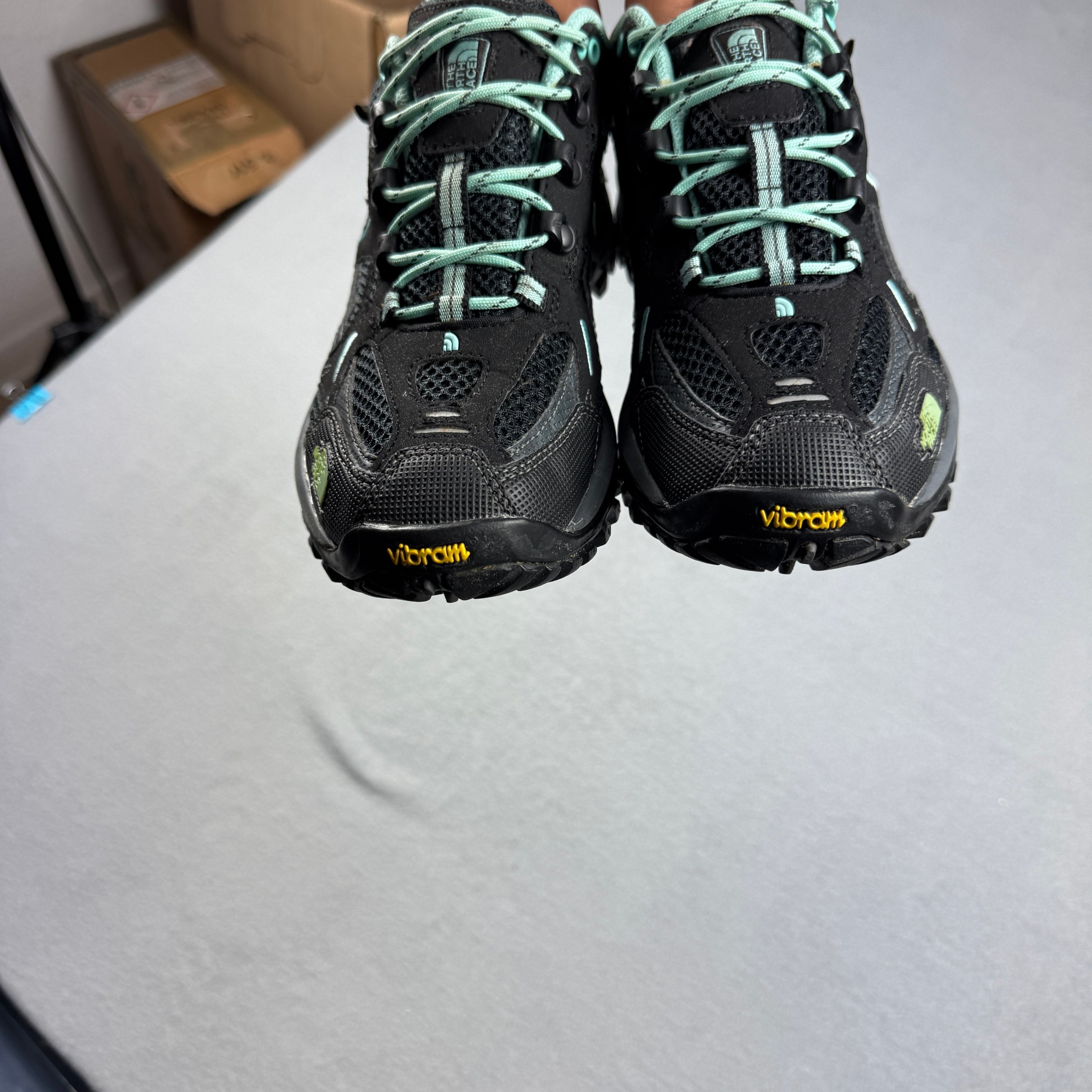Women`s The North Face Vibram Black & Mint Green Gore-Tex Hiking Shoes Size 39 / 25cm image 6